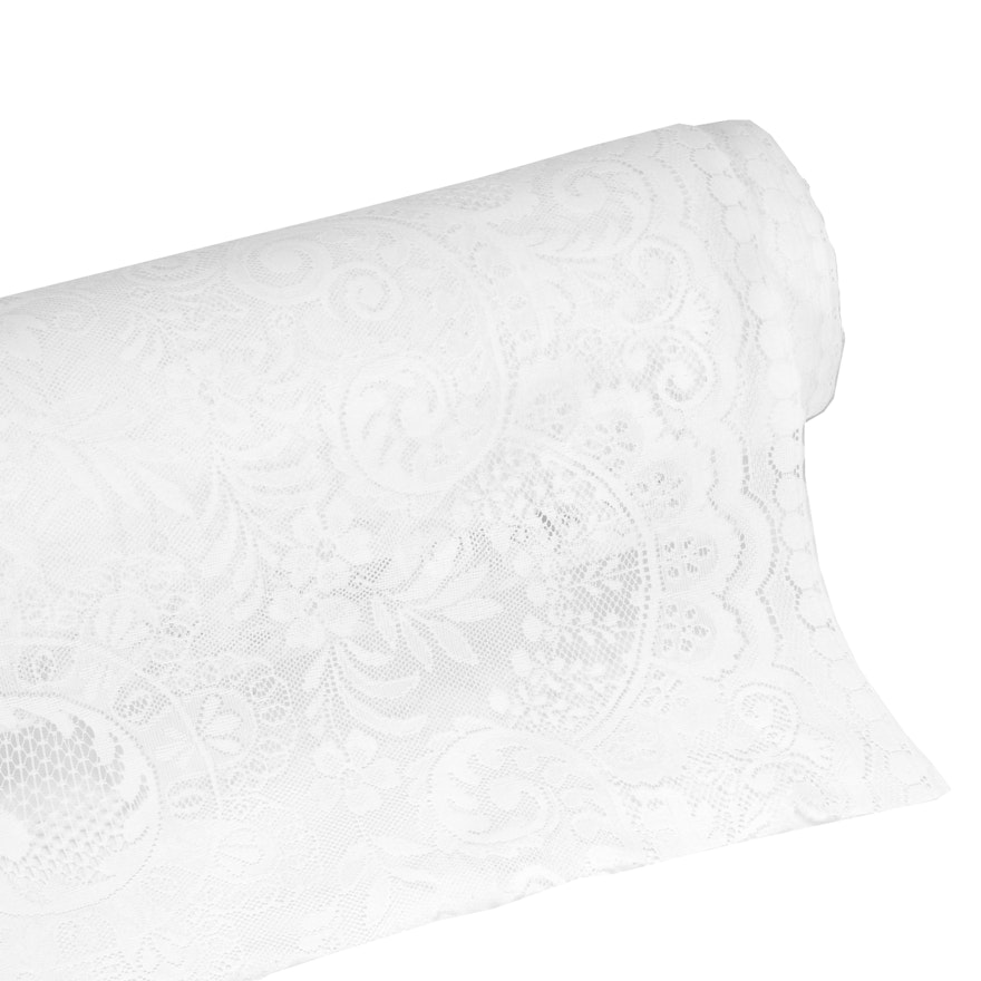 Sheer White Lace Drapery Fabric