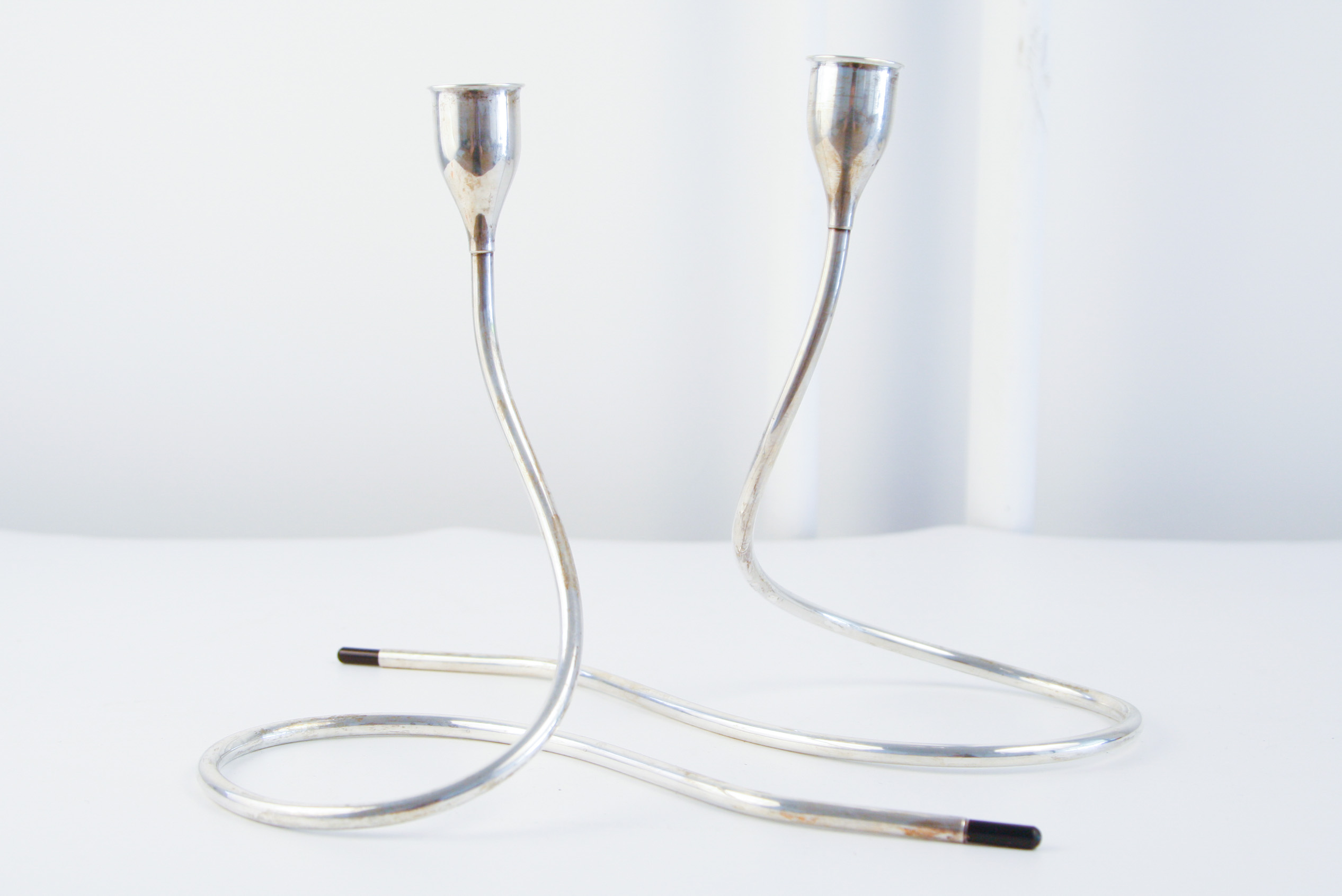 Pair of Mid-Century Towle Weighted Sterling Silver Candleholders