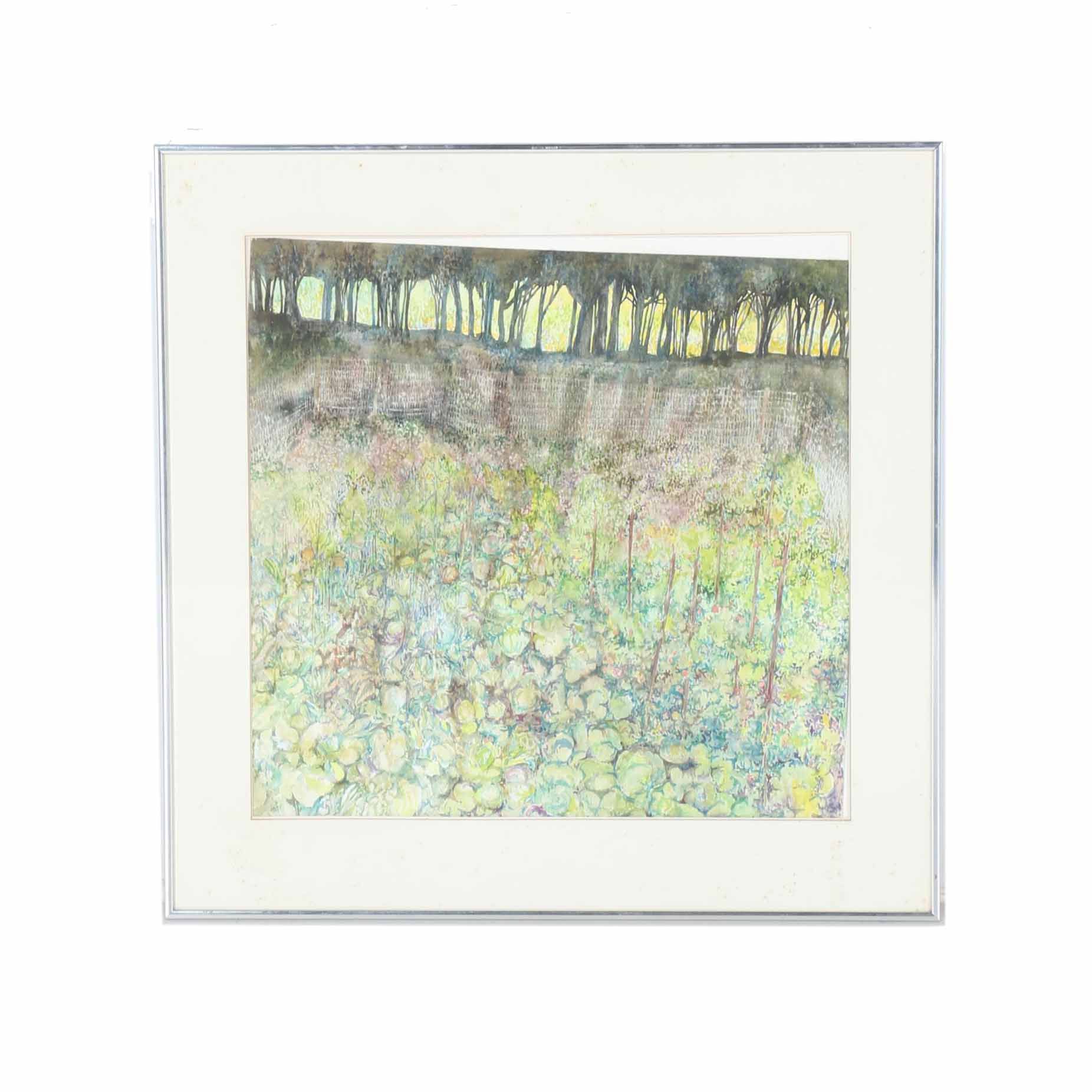 Watercolor on Paper of Landscape