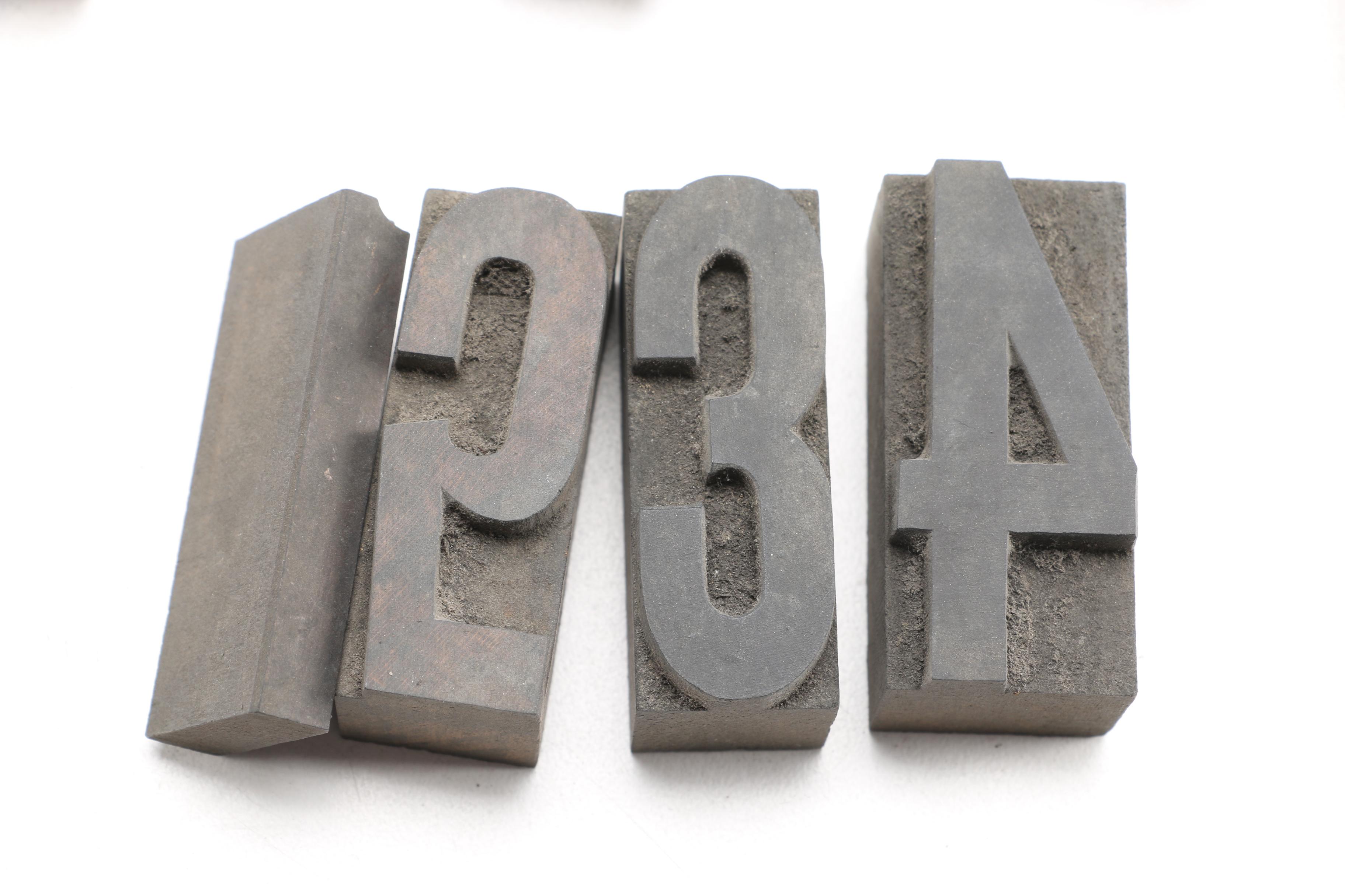 Letterpress Number Blocks