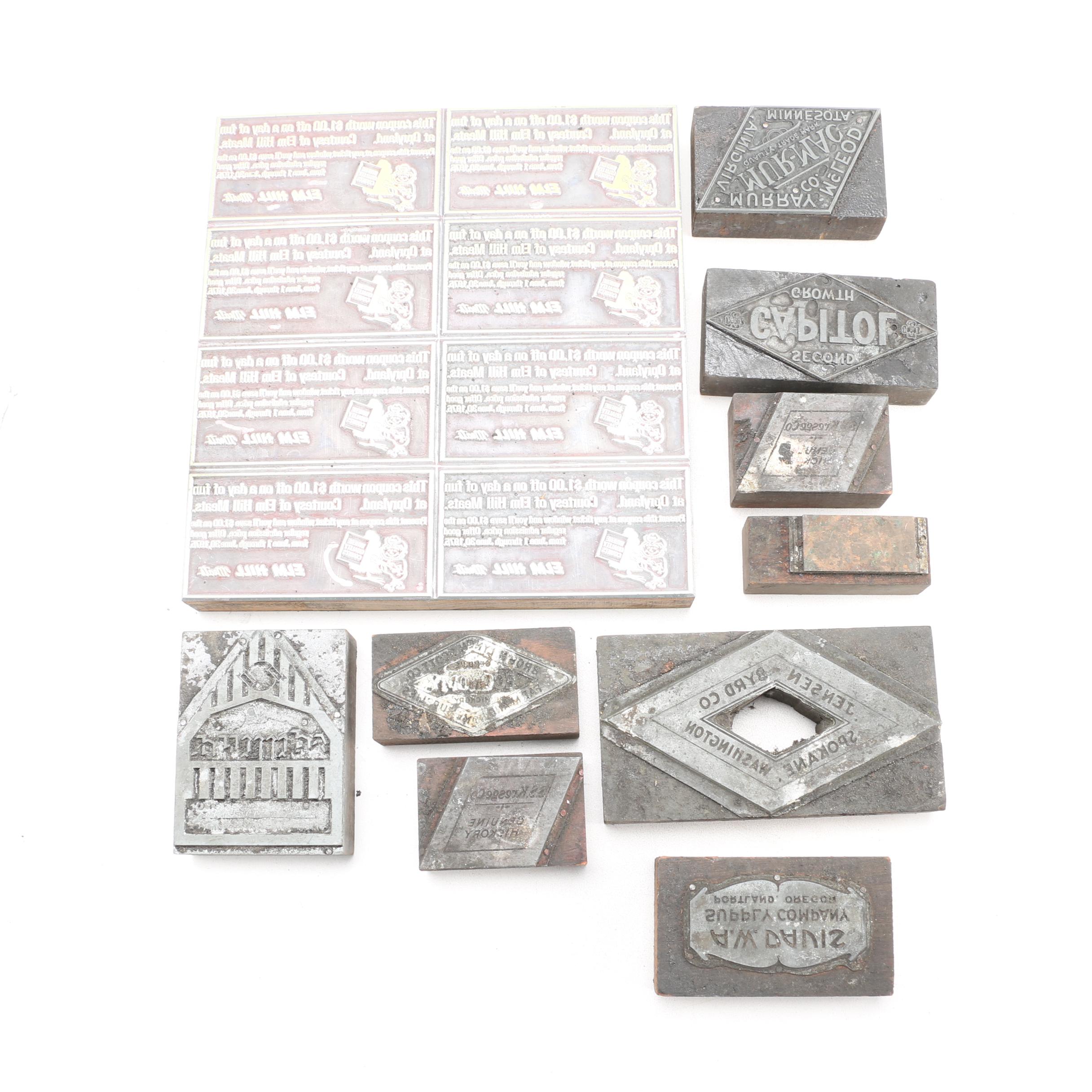 Commercial Print Blocks Including Opryland Coupon