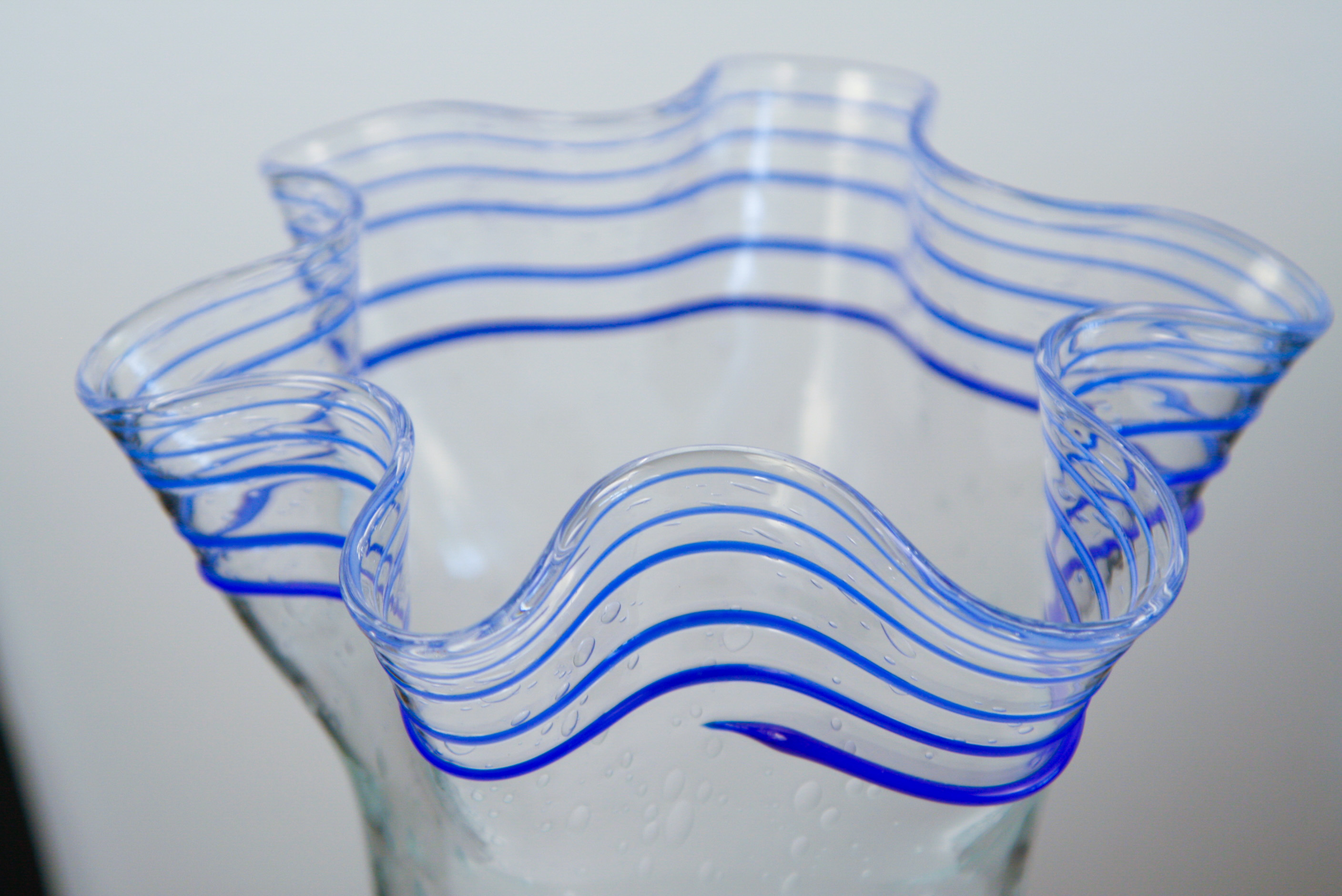 Hand-Blown Art Glass Handkerchief Vase