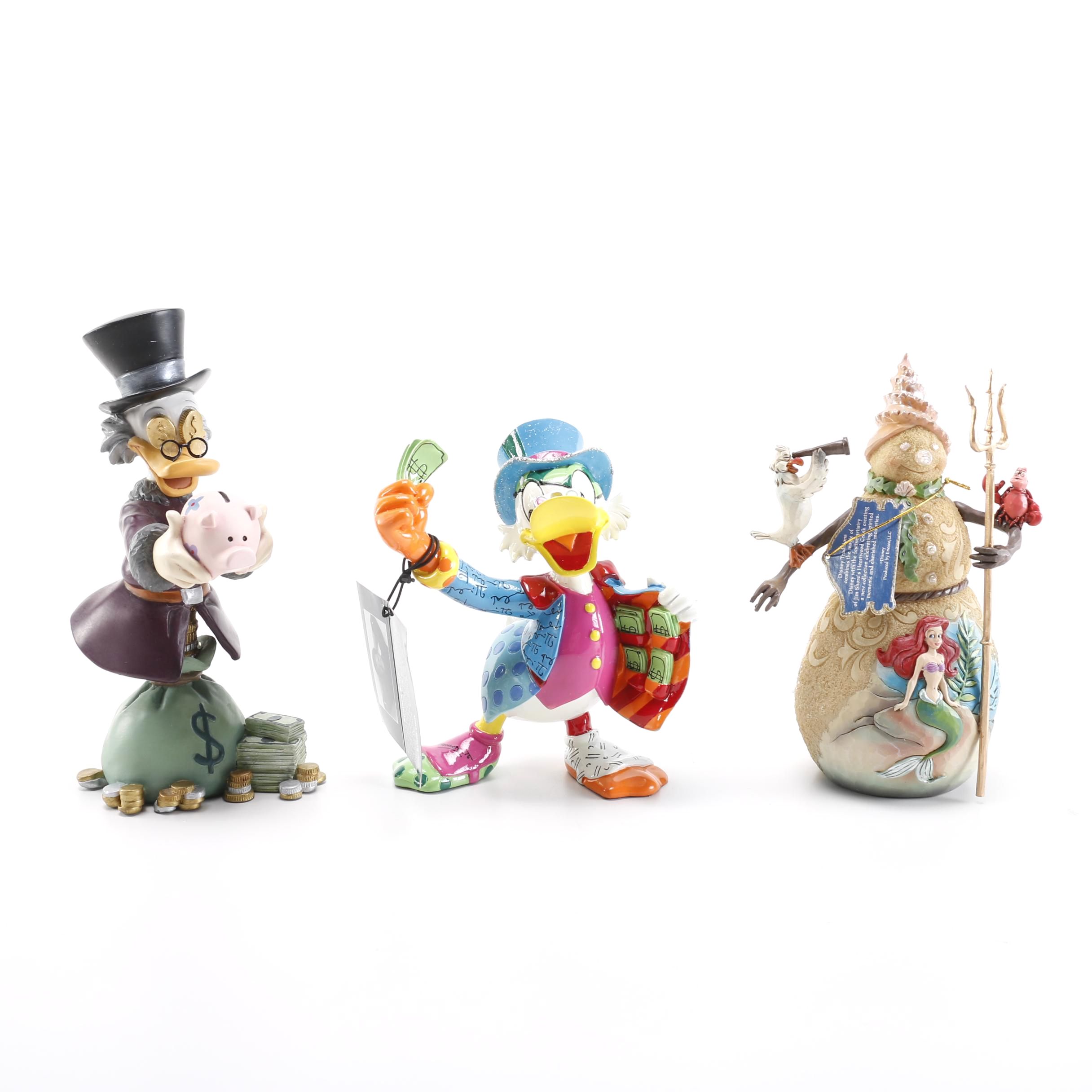 Walt Disney Figurines Including "Scrooge McDuck"