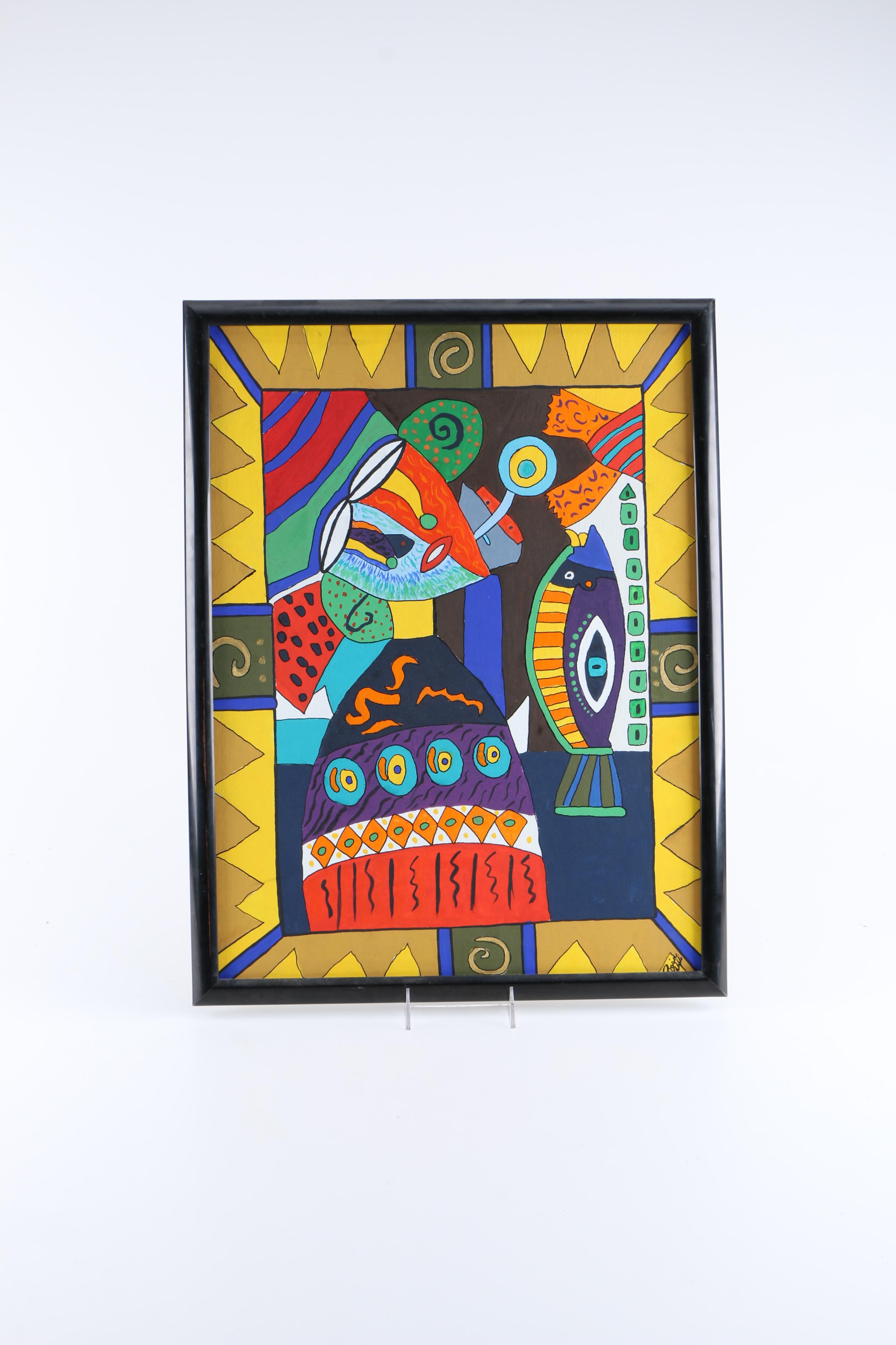 Oil Paintings on Canvas of Abstract Figures