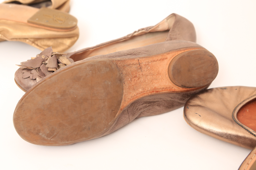 Four Pairs of Women's Ballet Flats Including Sam Edelman