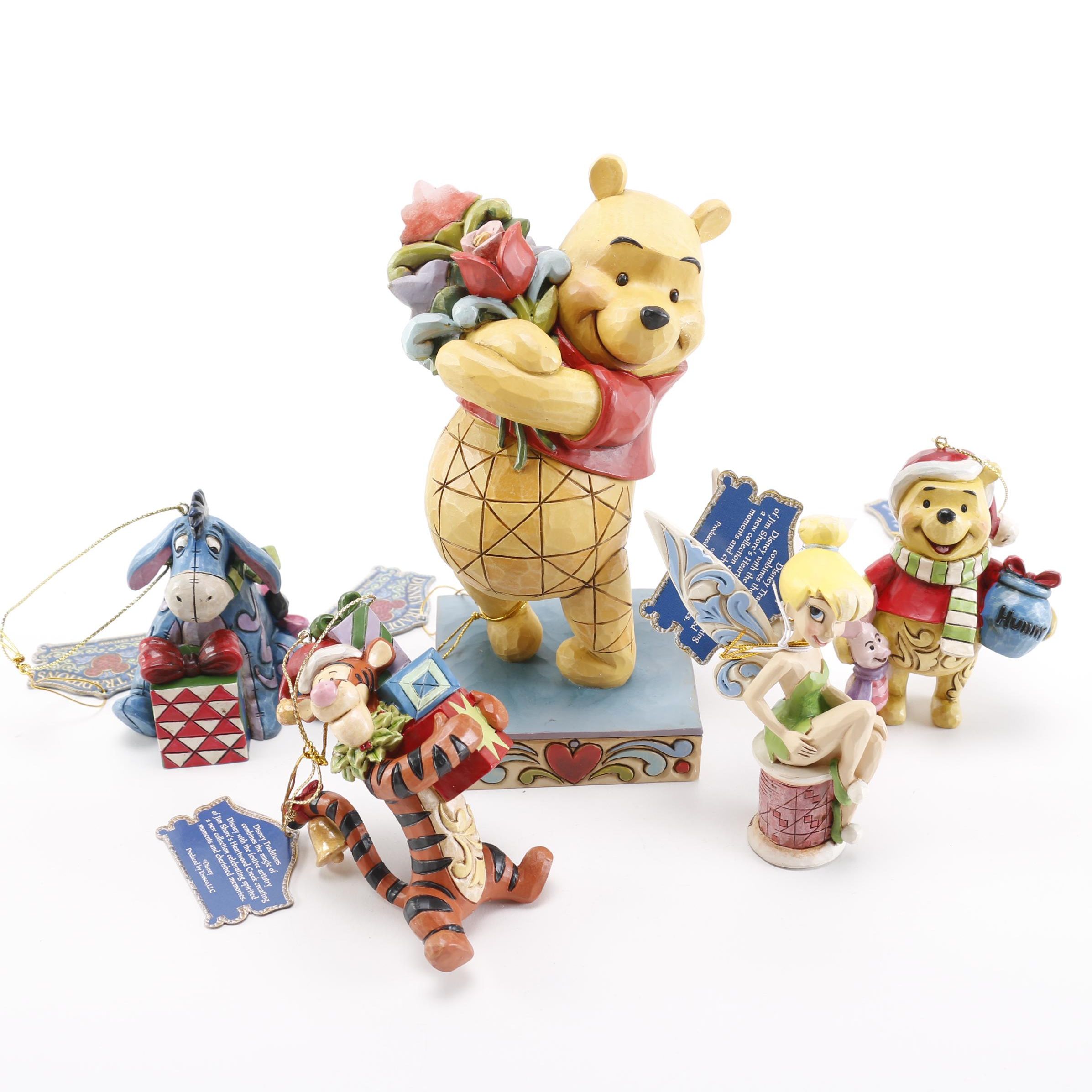 Christmas Tree Ornaments Including Pooh, Eeyore, and Tinkerbell