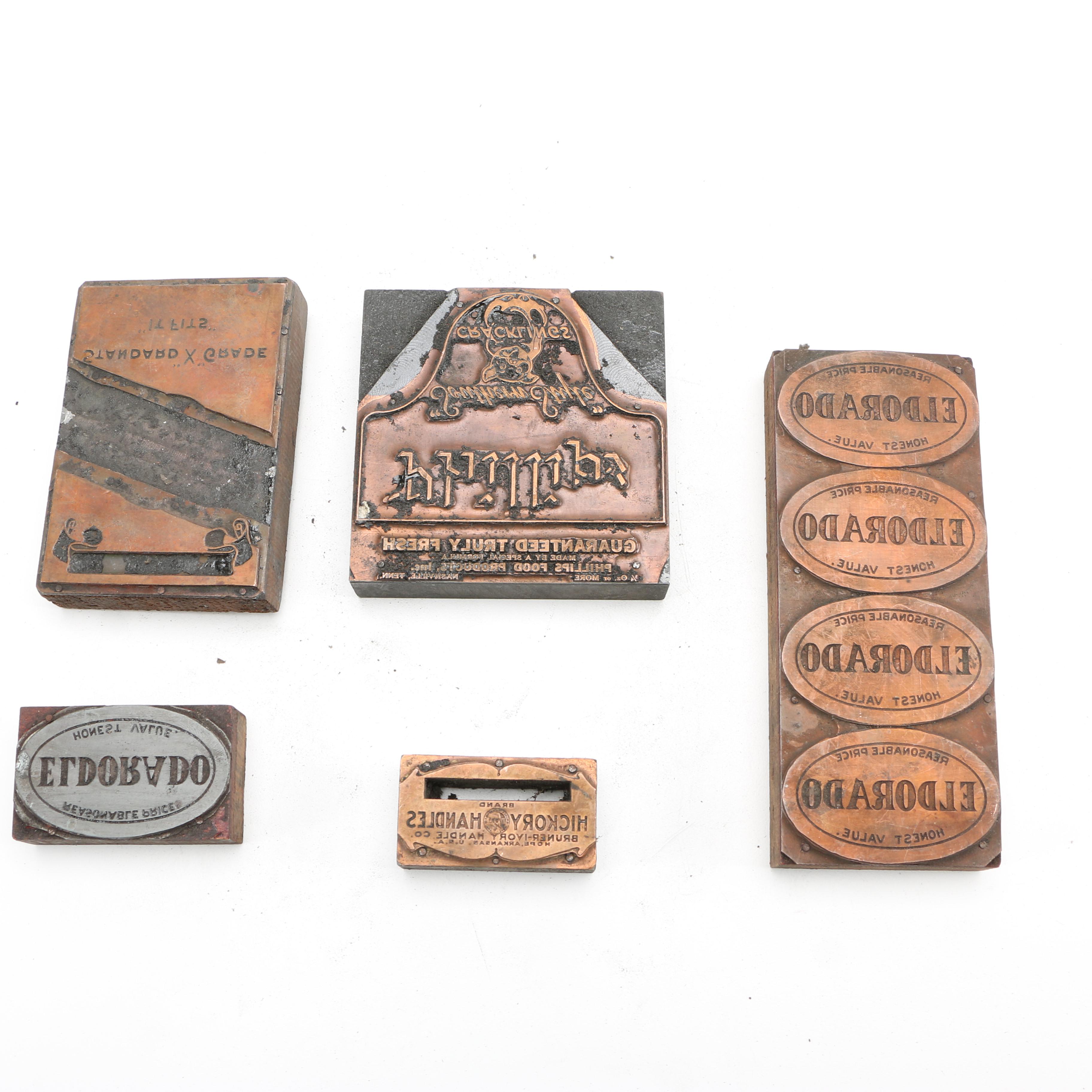 Commercial Printing Blocks Including "Eldorado"