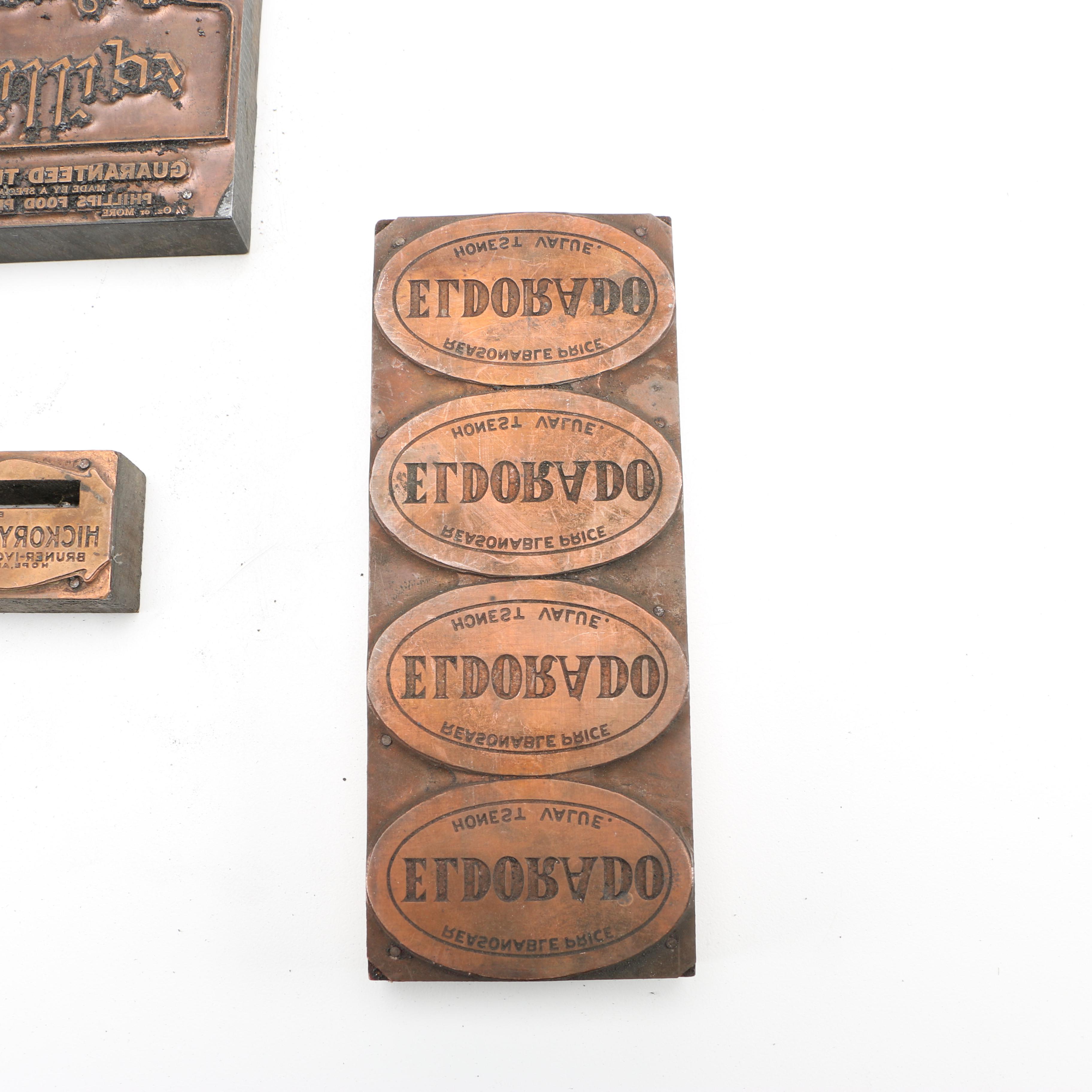 Commercial Printing Blocks Including "Eldorado"
