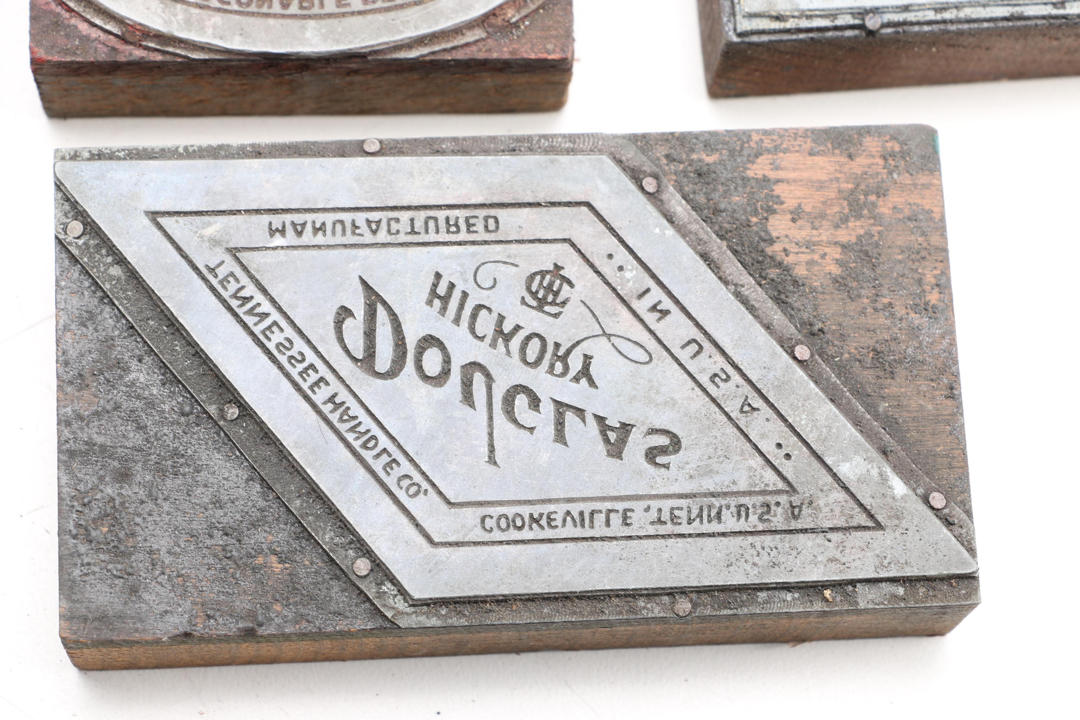 Printing Blocks Including Blank Nameplate and Handle Brands