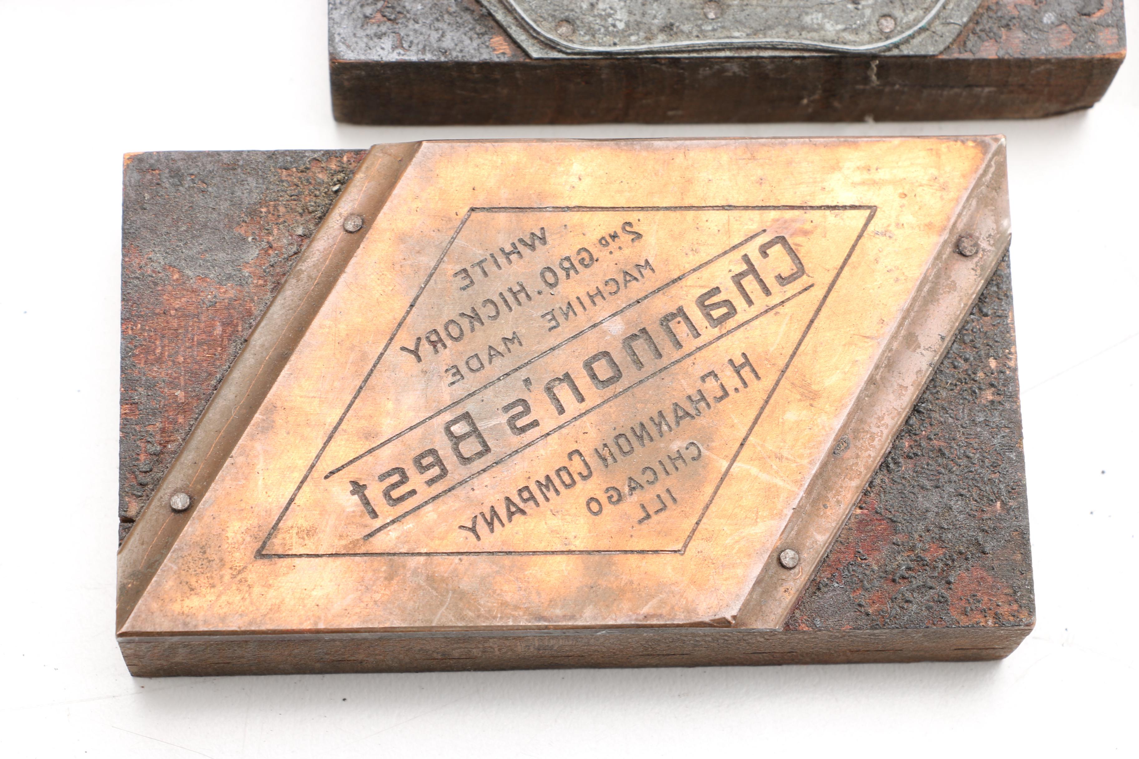 Printing Blocks Including Blank Nameplate and Handle Brands