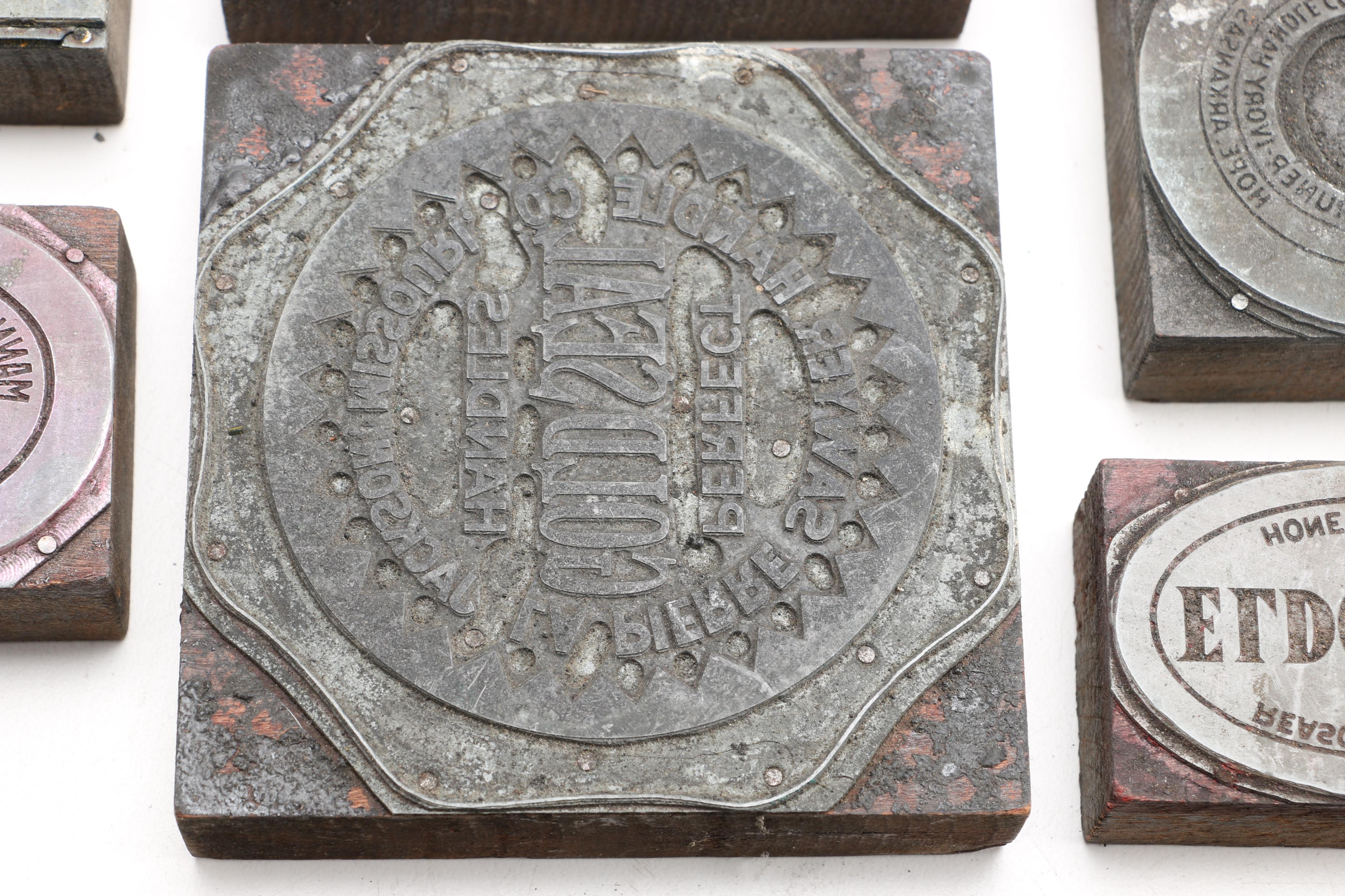 Printing Blocks Including Blank Nameplate and Handle Brands