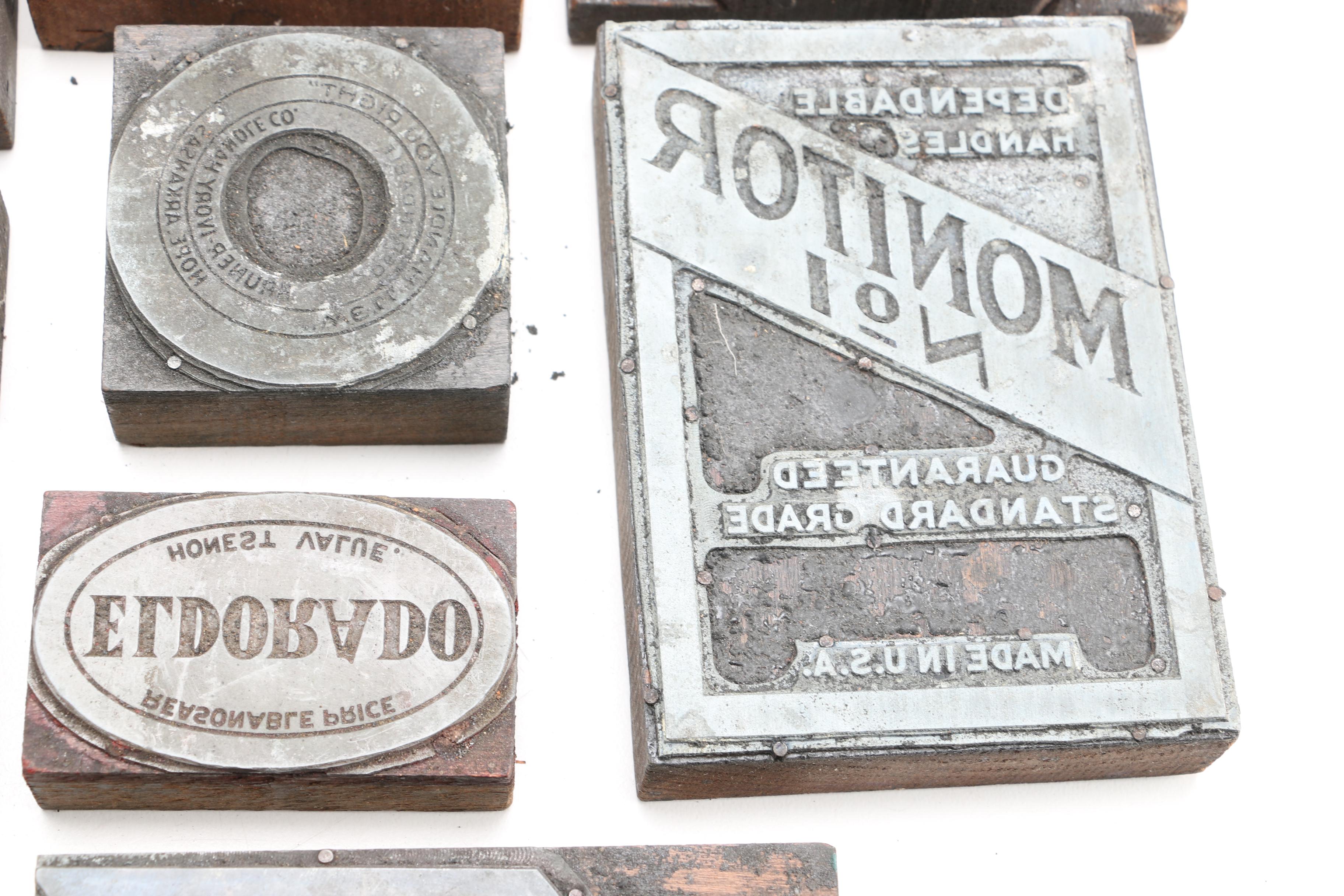 Printing Blocks Including Blank Nameplate and Handle Brands