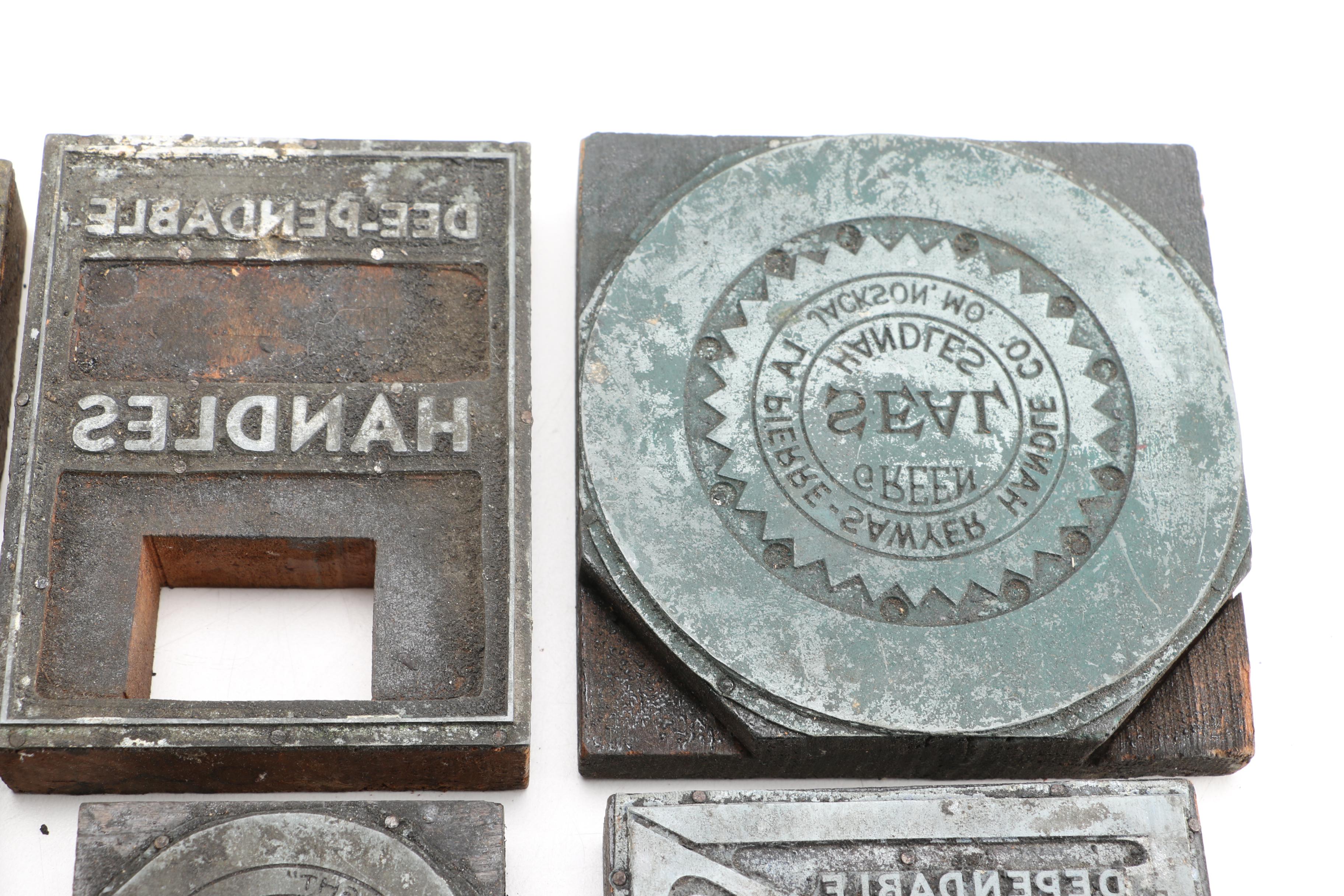 Printing Blocks Including Blank Nameplate and Handle Brands
