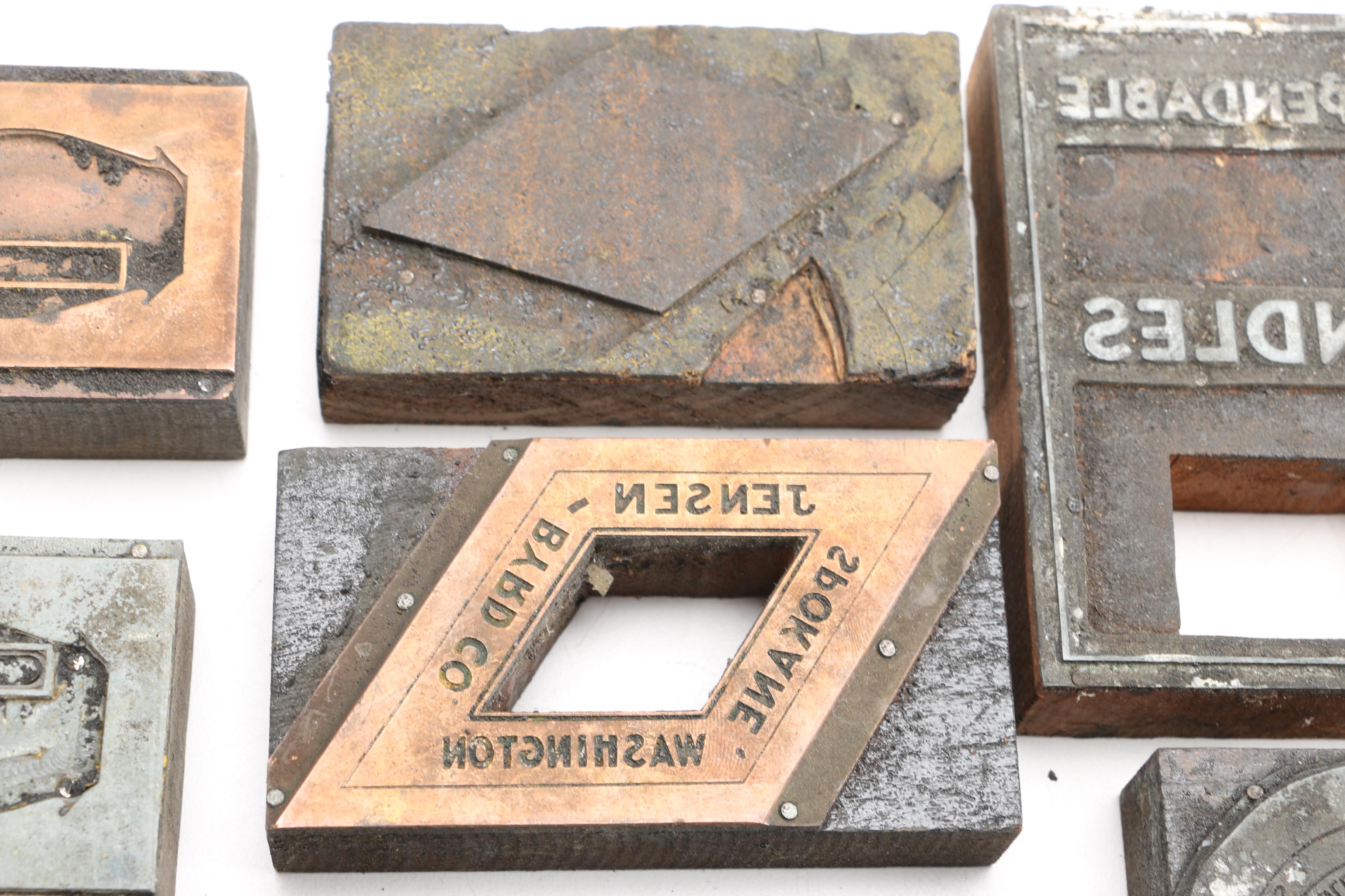 Printing Blocks Including Blank Nameplate and Handle Brands