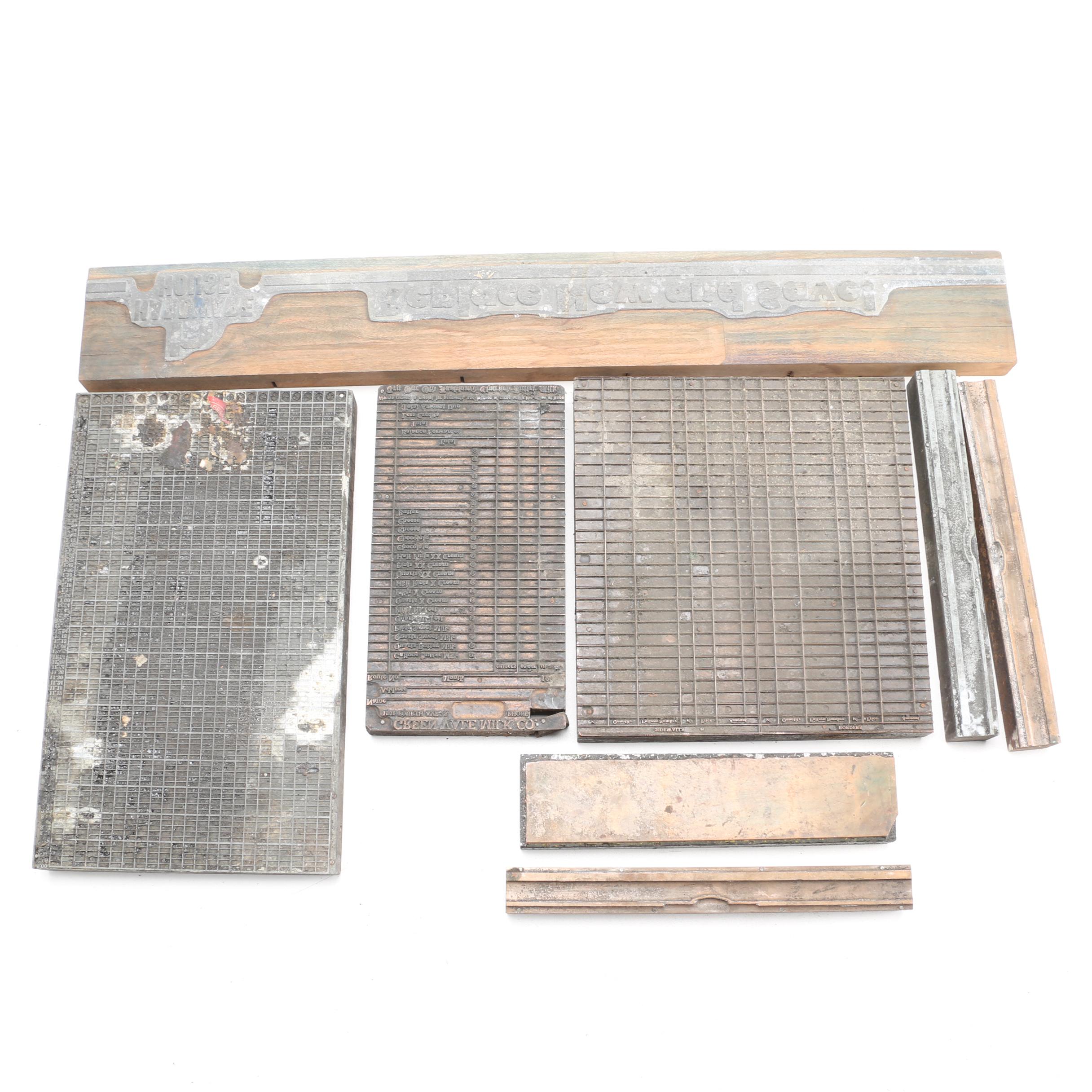 Printing Blocks Featuring Tabular Grids