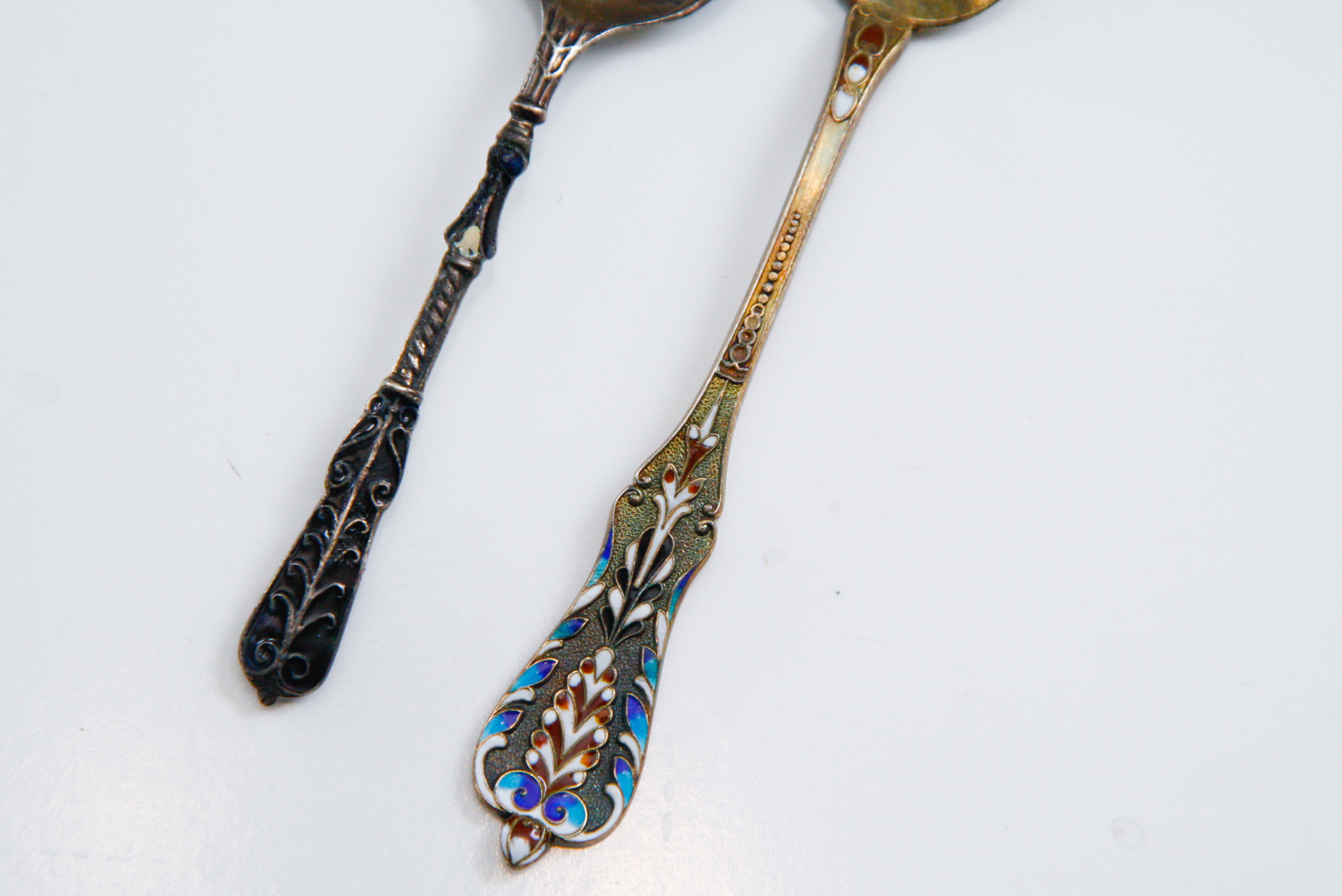 Gorham Sterling and Enamel Spoon and a Plique-à-Jour Spoon