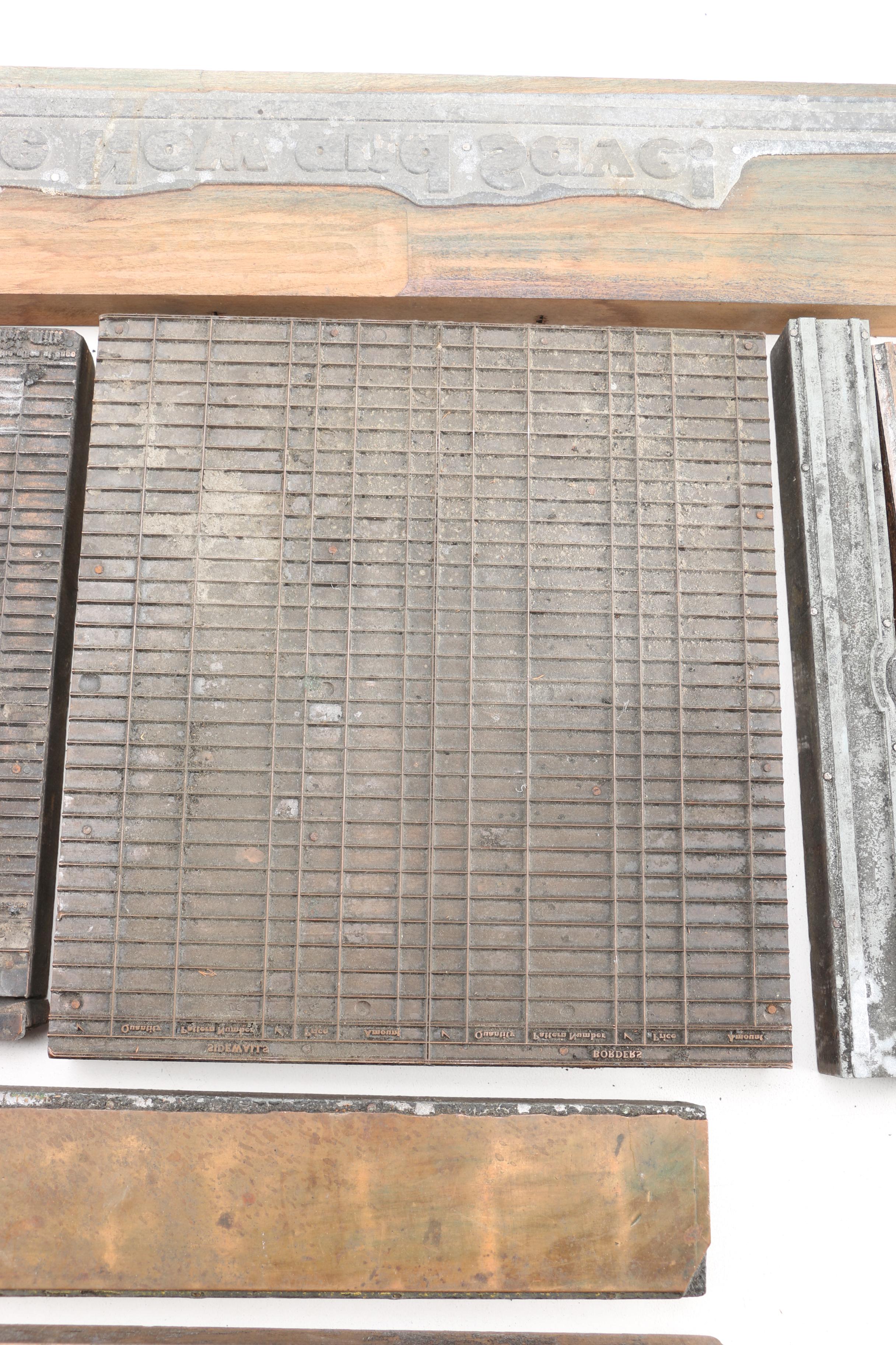 Printing Blocks Featuring Tabular Grids