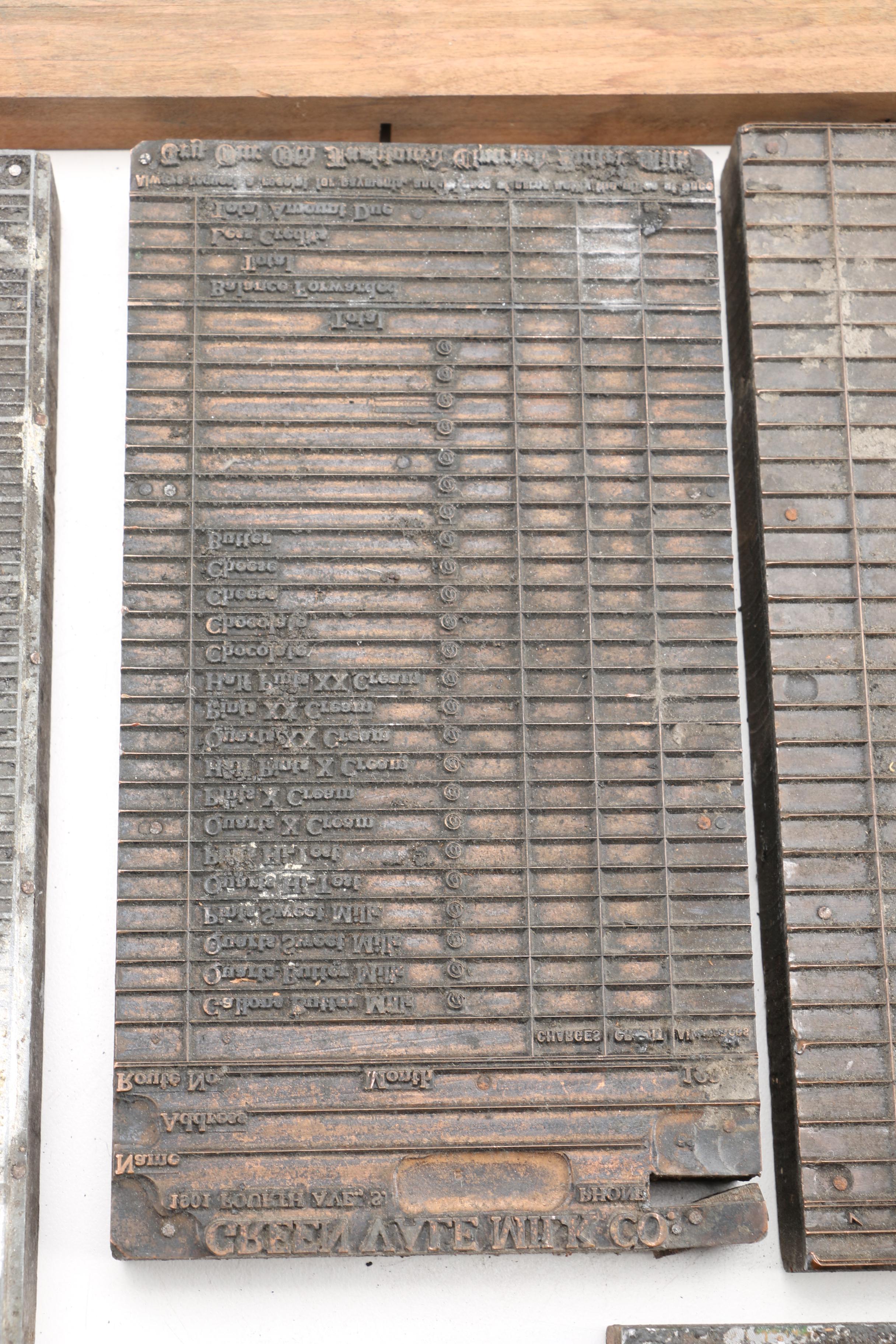 Printing Blocks Featuring Tabular Grids