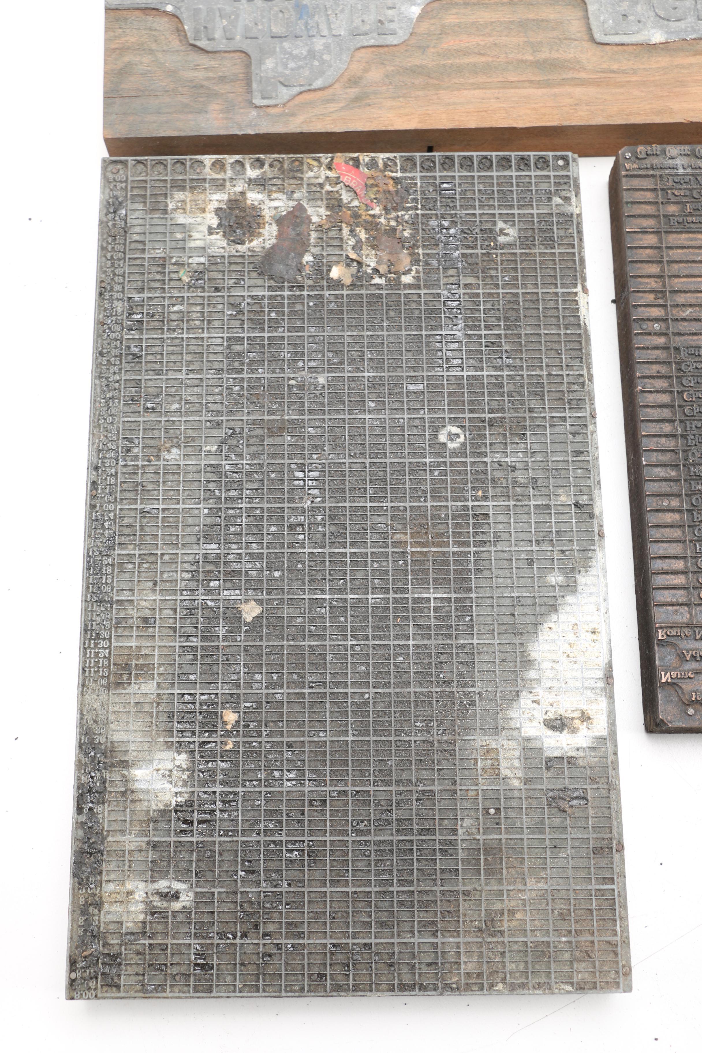 Printing Blocks Featuring Tabular Grids