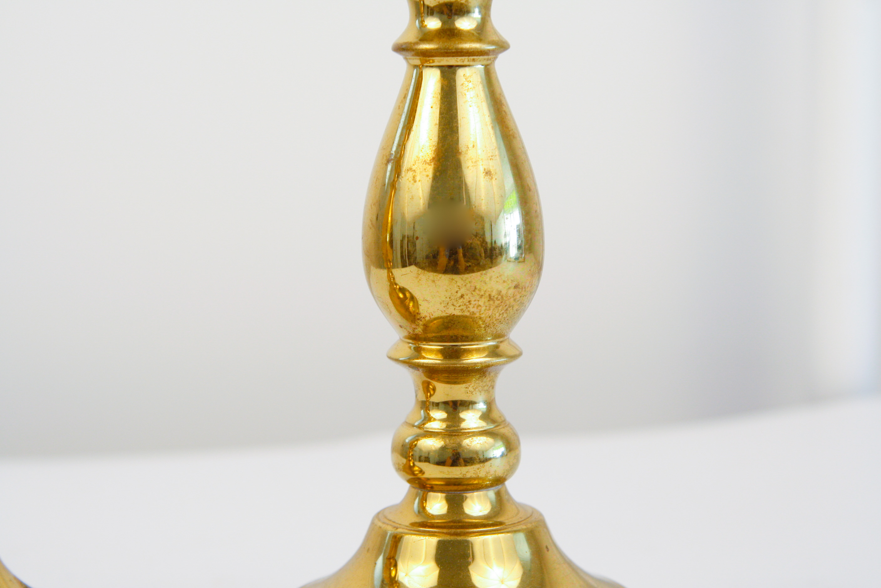 Pair of Virginia Metalcrafters Brass Tulip Candlesticks