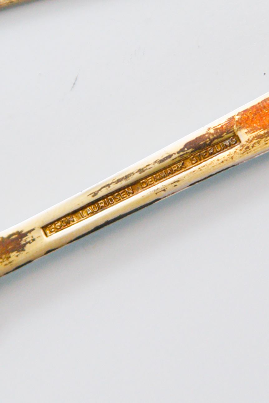 Danish Sterling Silver and Enamel Spoons and Fork