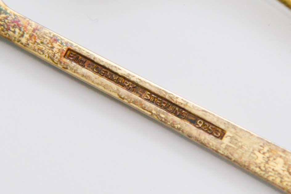 Danish Sterling Silver and Enamel Spoons and Fork