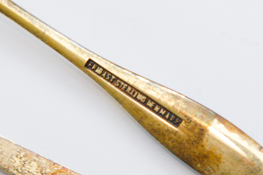 Danish Sterling Silver and Enamel Spoons and Fork