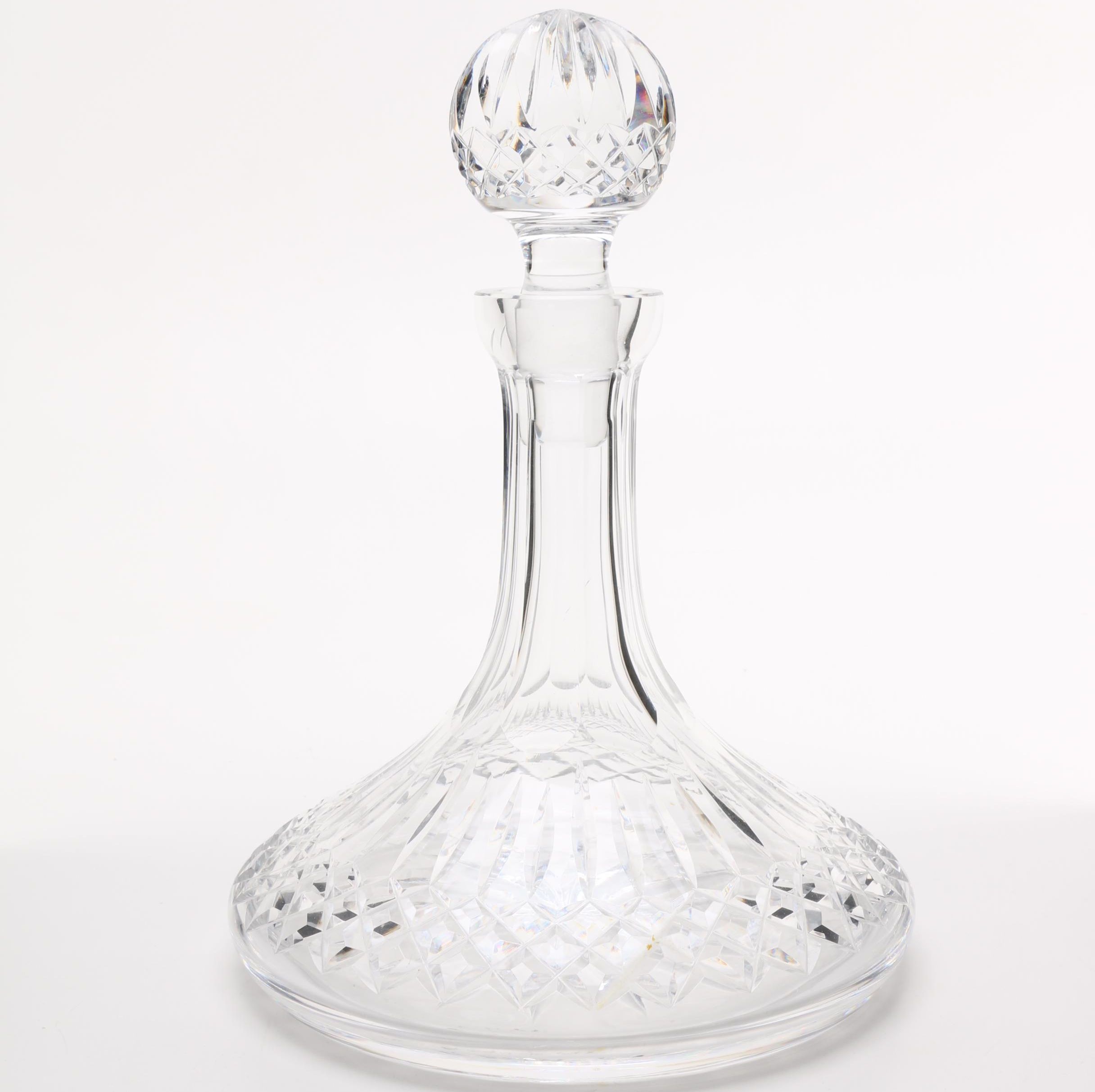 Waterford "Lismore" Crystal Ships Decanter and Stopper