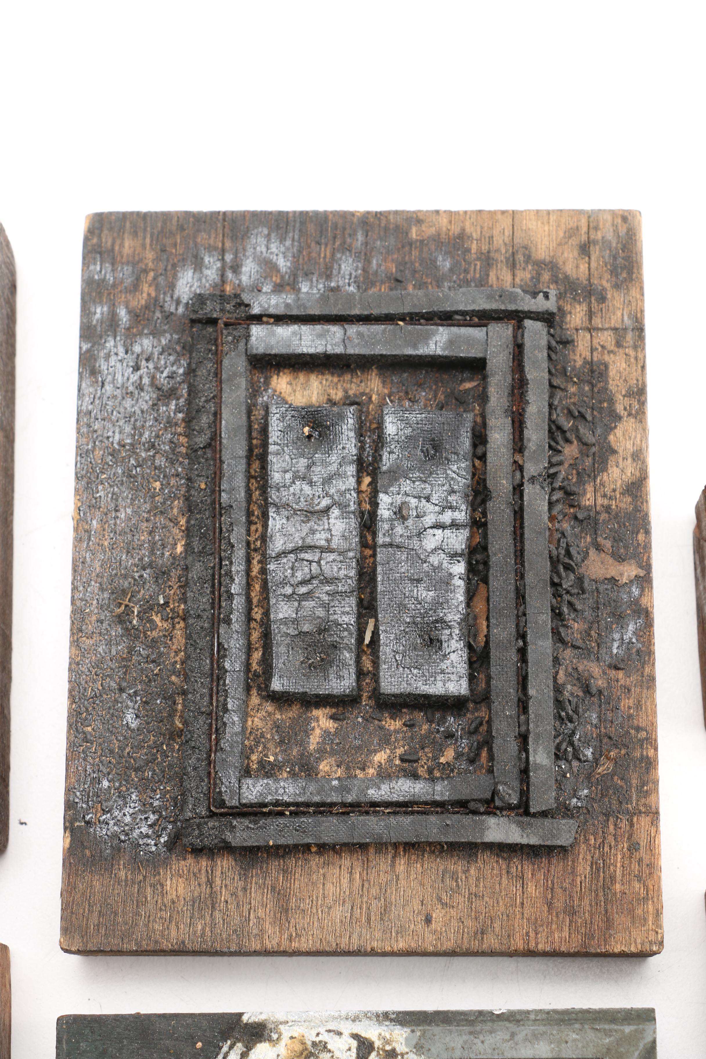 Wood and Metal Printing Blocks Including "Bunker Hill"
