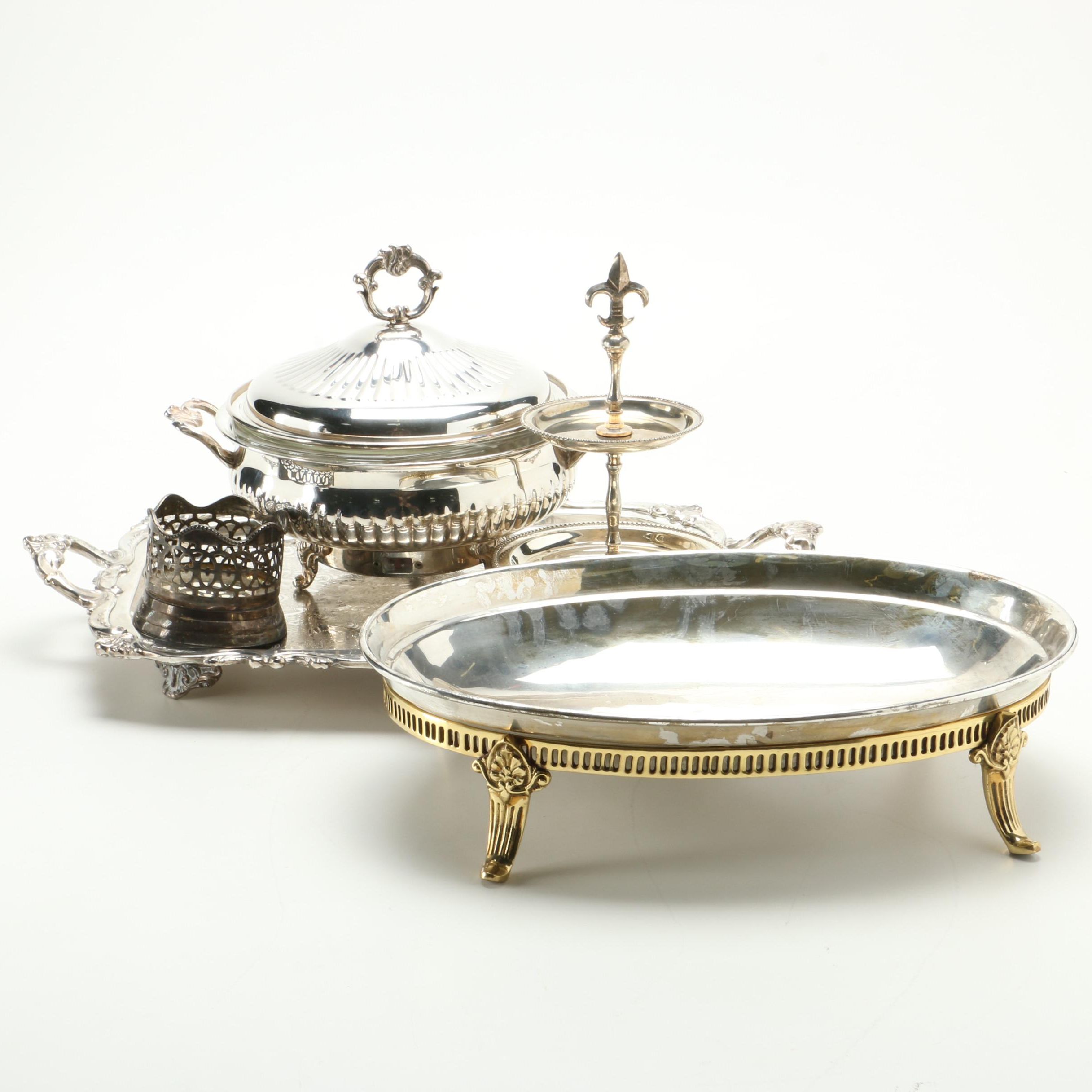 Silver Plate Serving Ware Including Eton