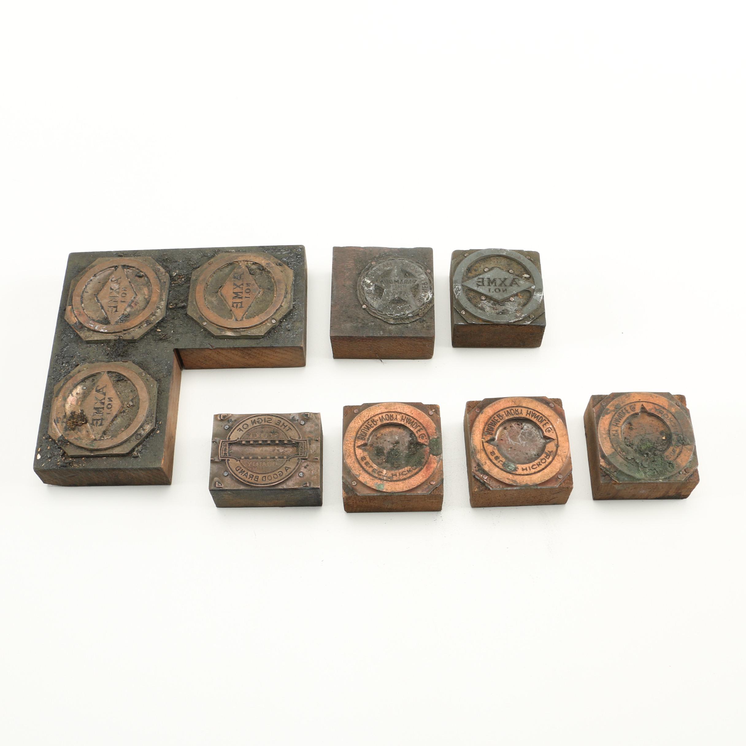 Wood and Metal Logo Printing Blocks