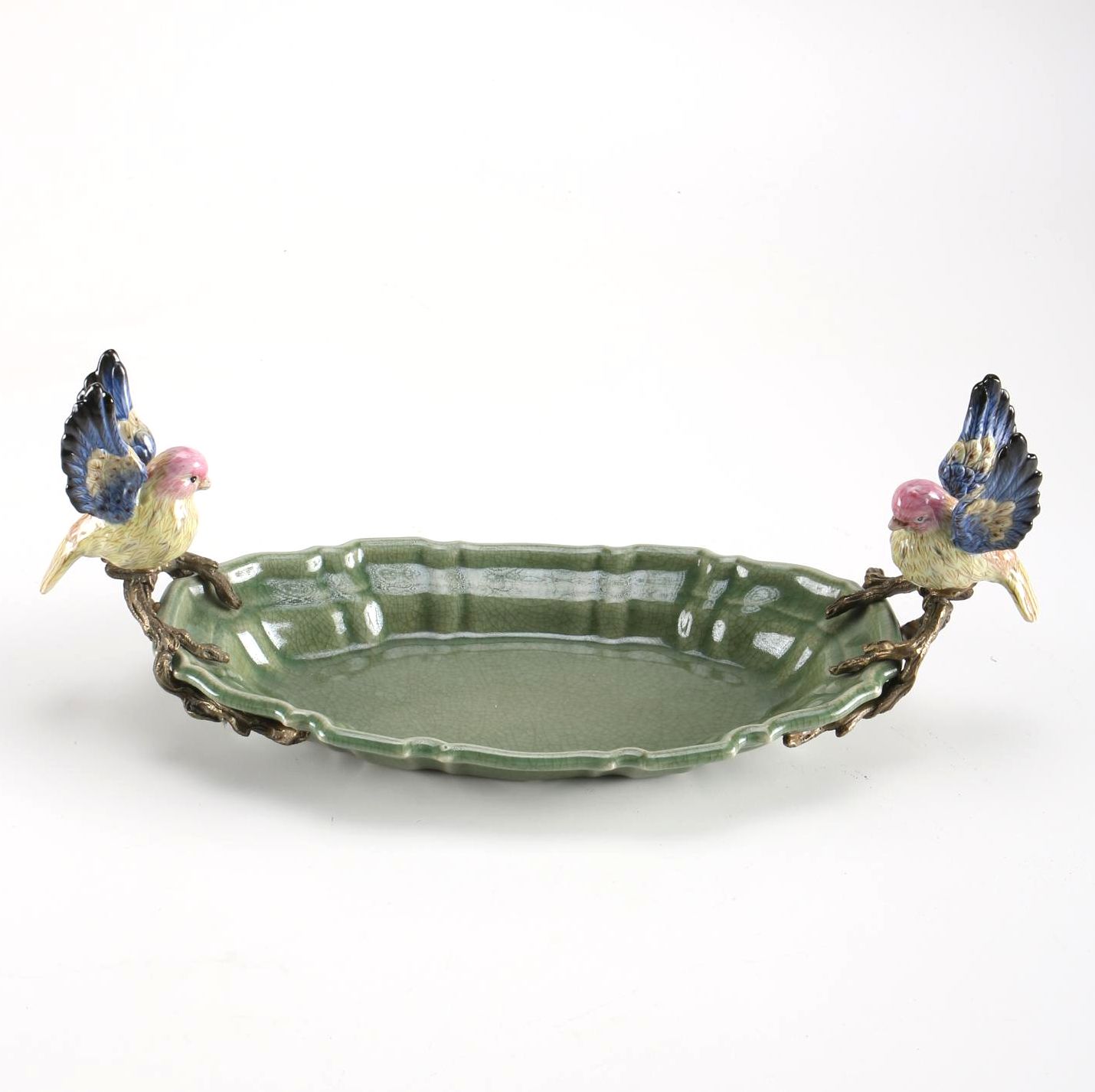 Mark Roberts Ceramic and Brass Bird Platter