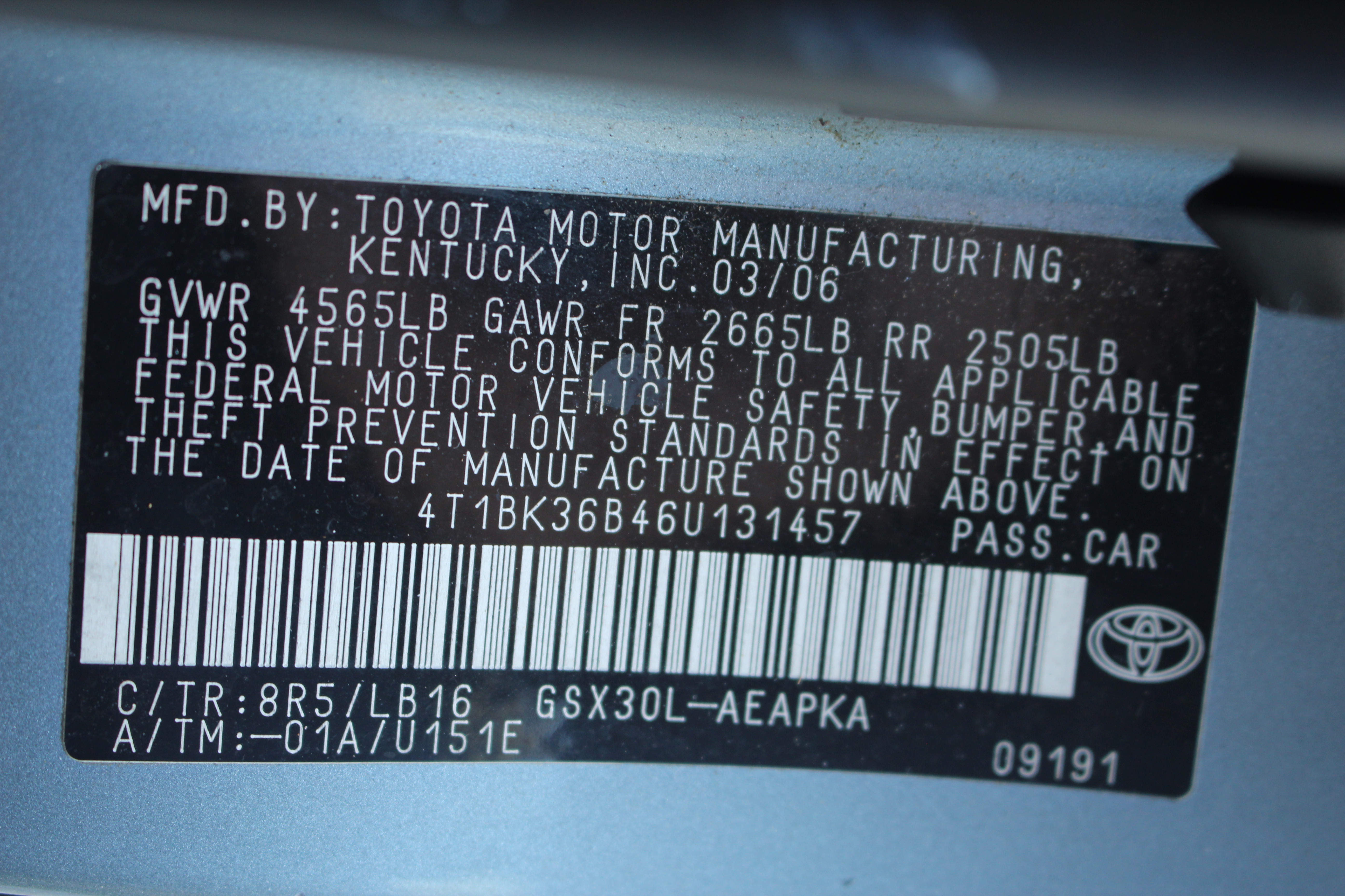 2006 Light Blue Toyota Avalon Sedan