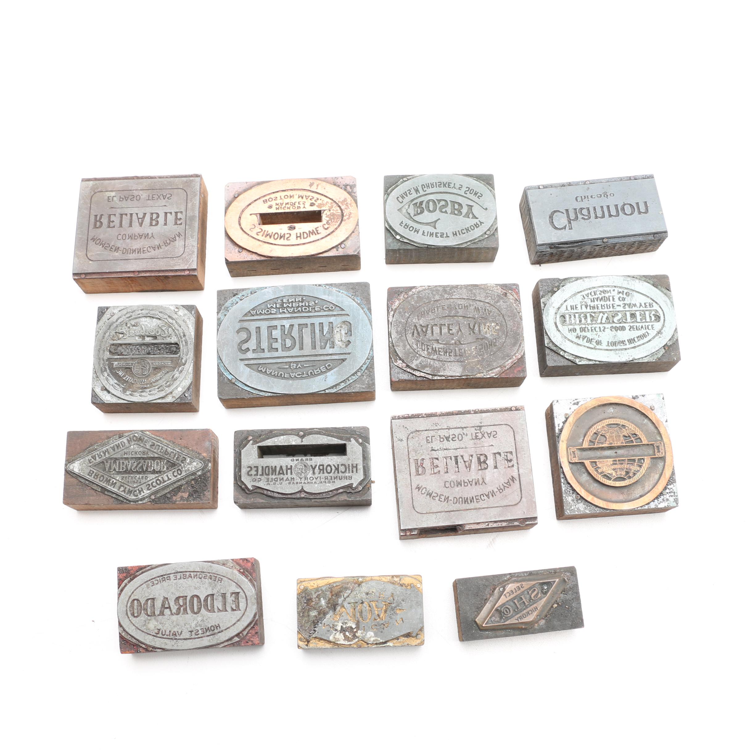 Commercial Printing Blocks Including Blank Banners