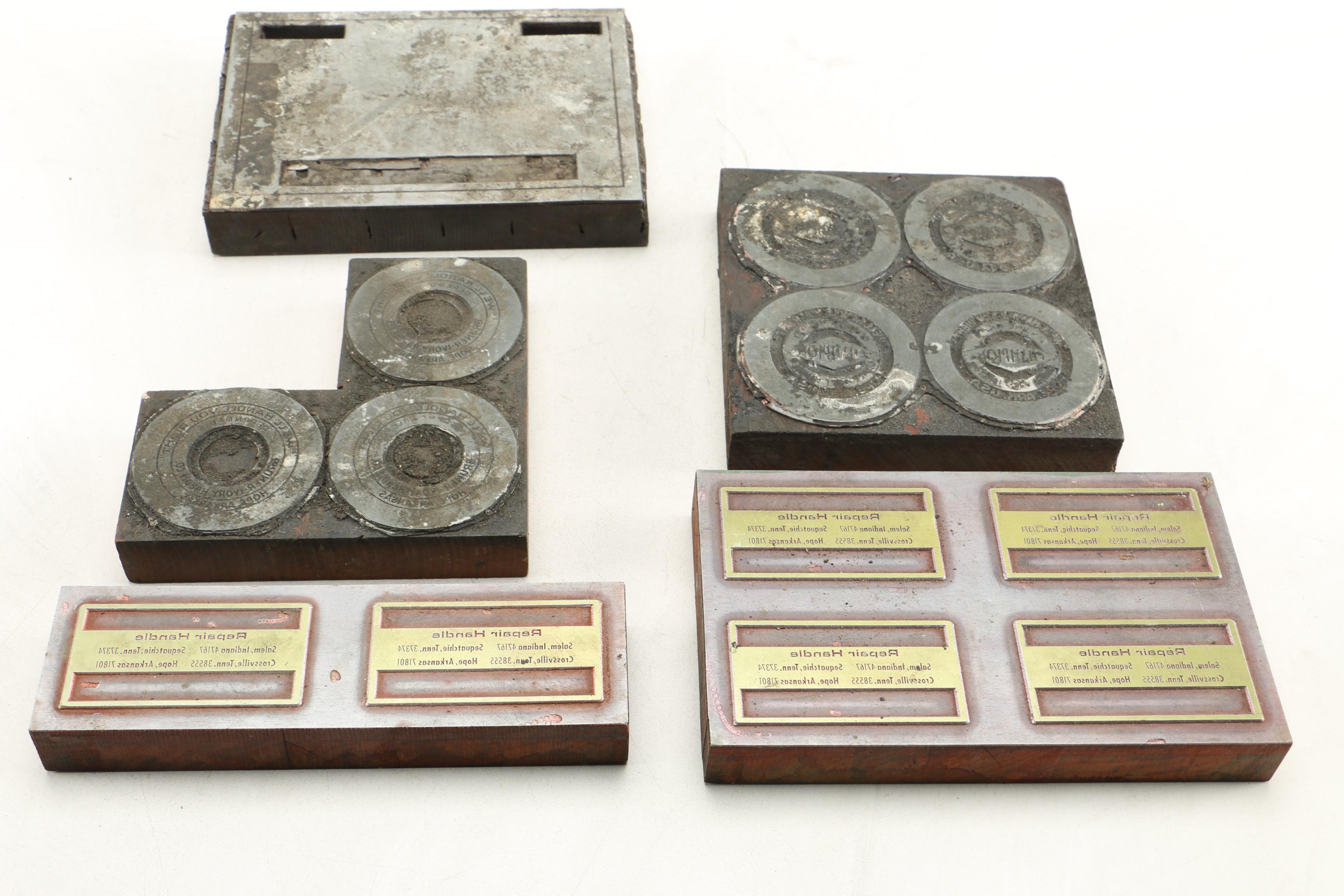 Printing Blocks Including Bunker-Ivory Handle Company