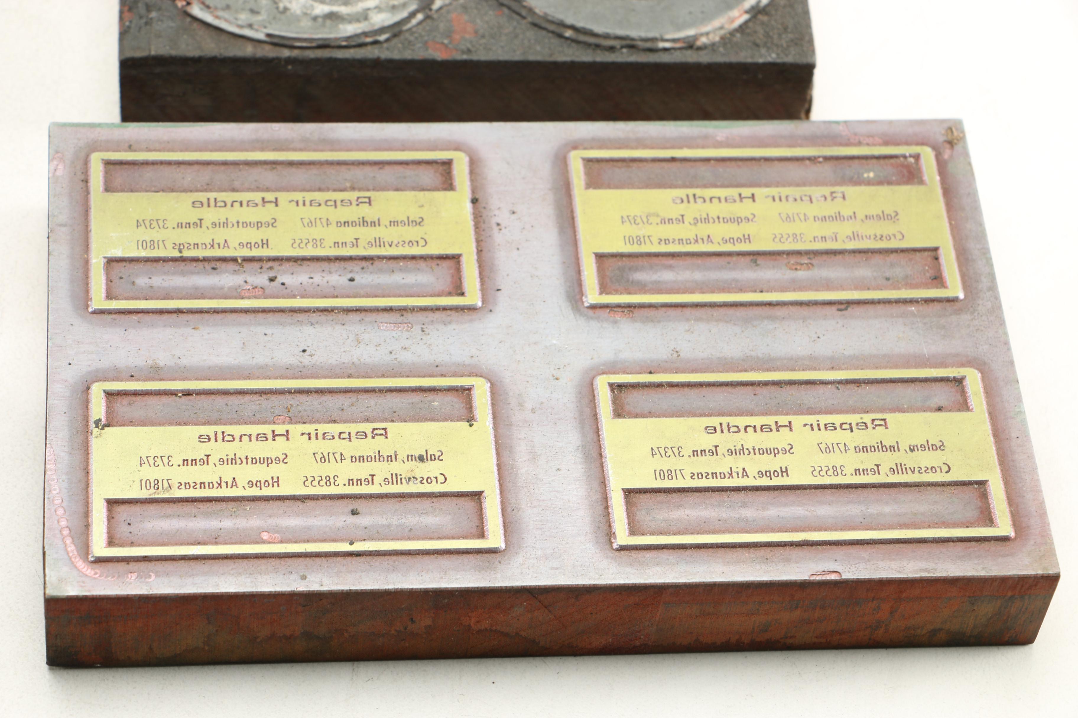 Printing Blocks Including Bunker-Ivory Handle Company