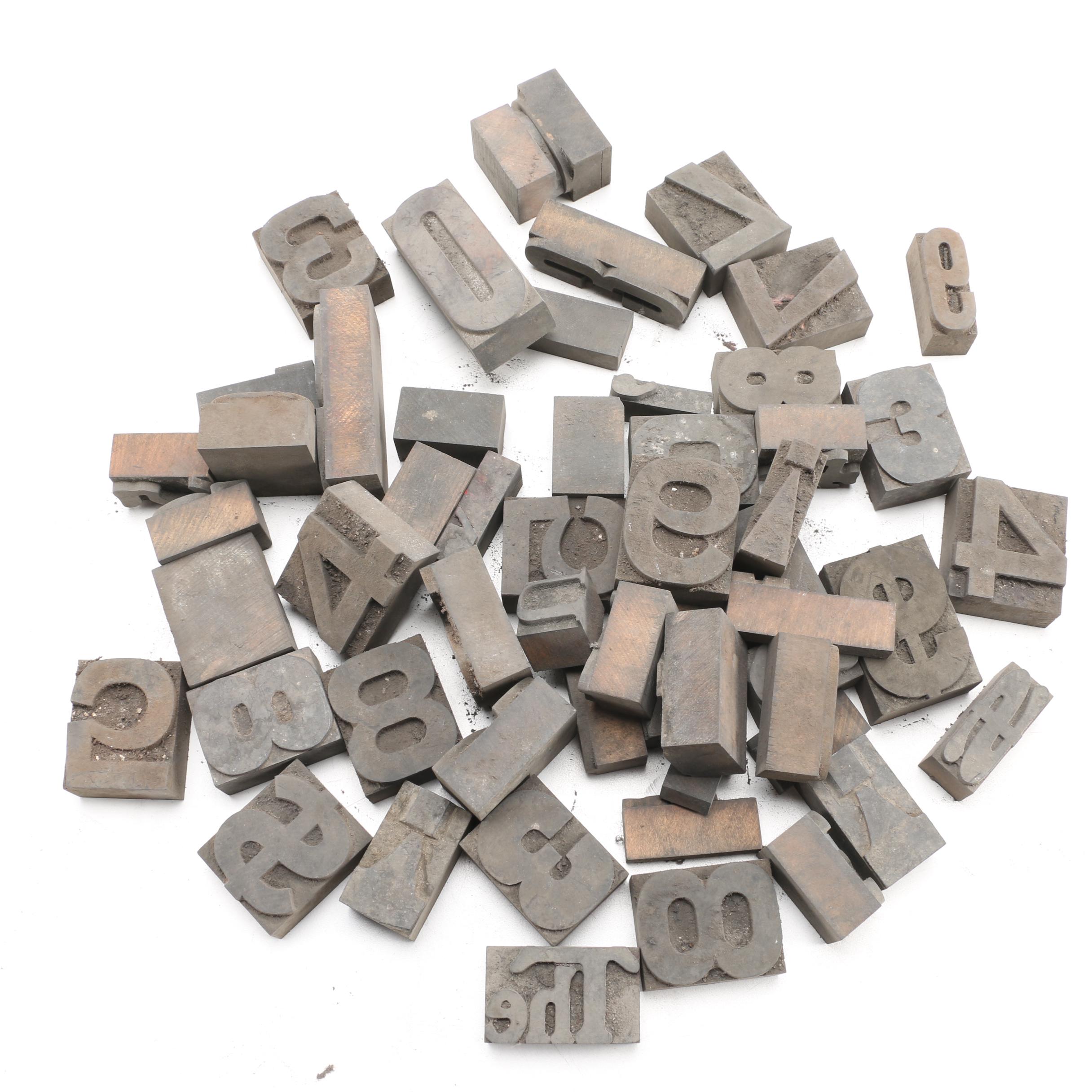 Printing Blocks Featuring Punctuation, Numerals and "The"