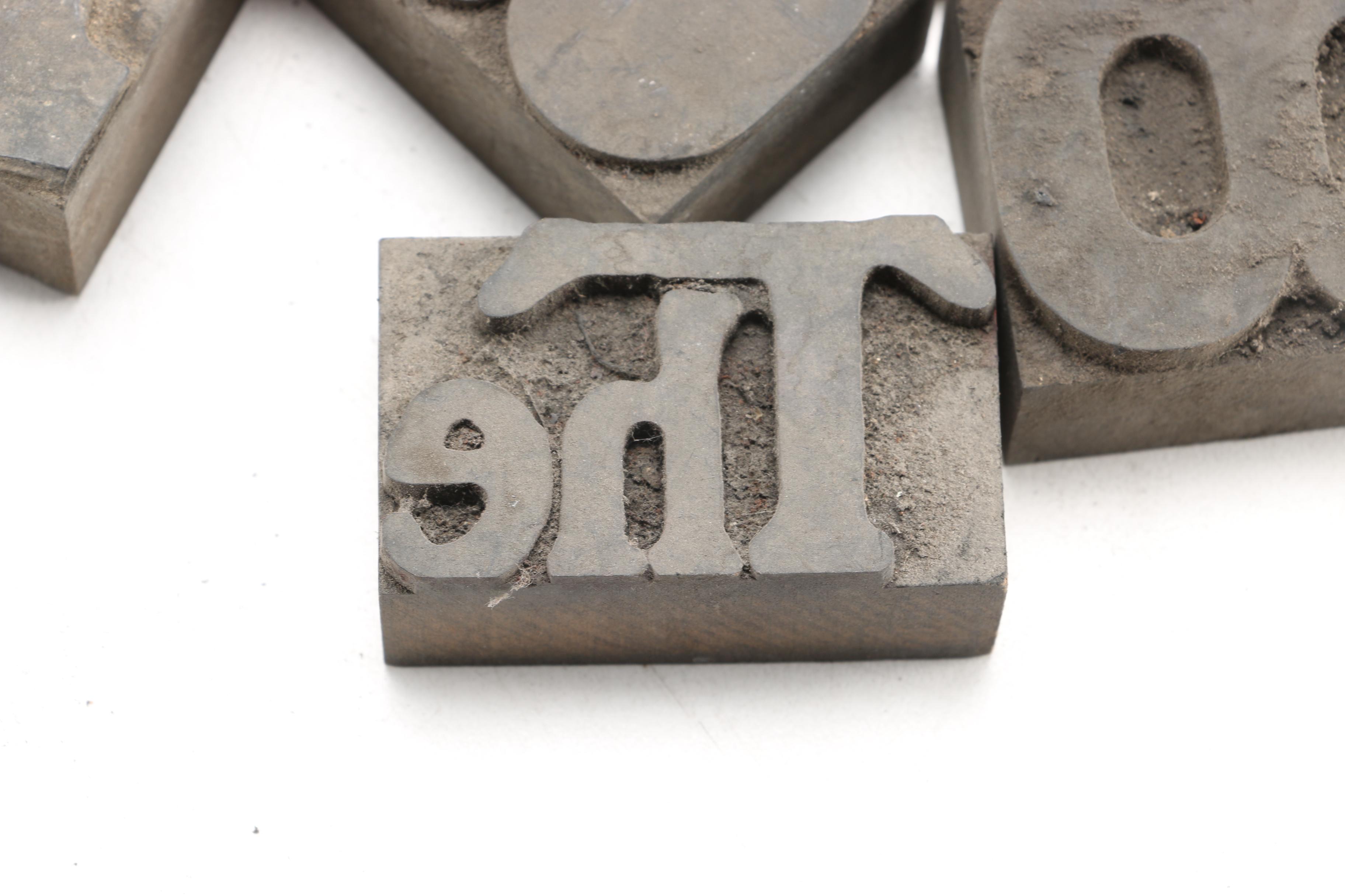 Printing Blocks Featuring Punctuation, Numerals and "The"