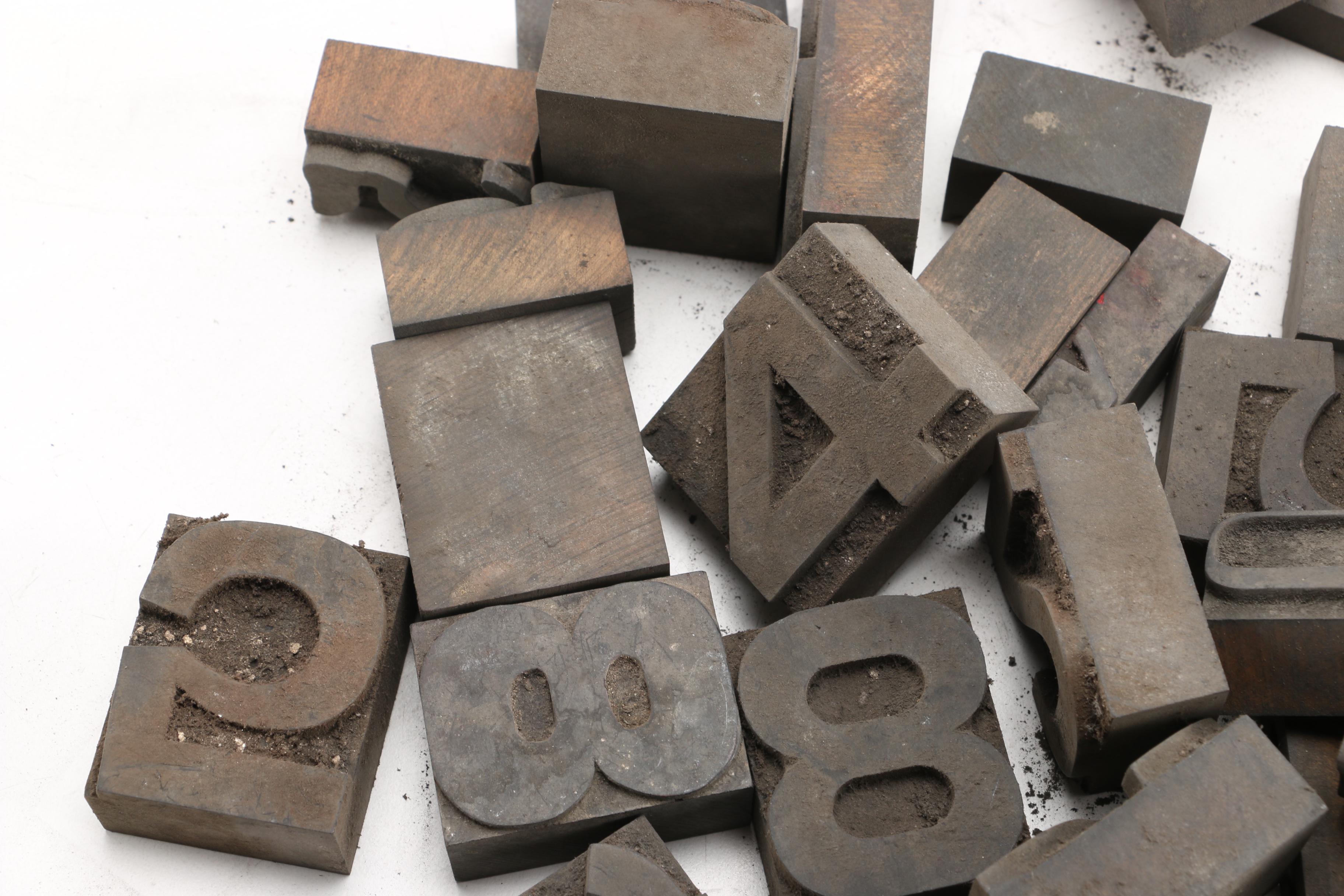 Printing Blocks Featuring Punctuation, Numerals and "The"