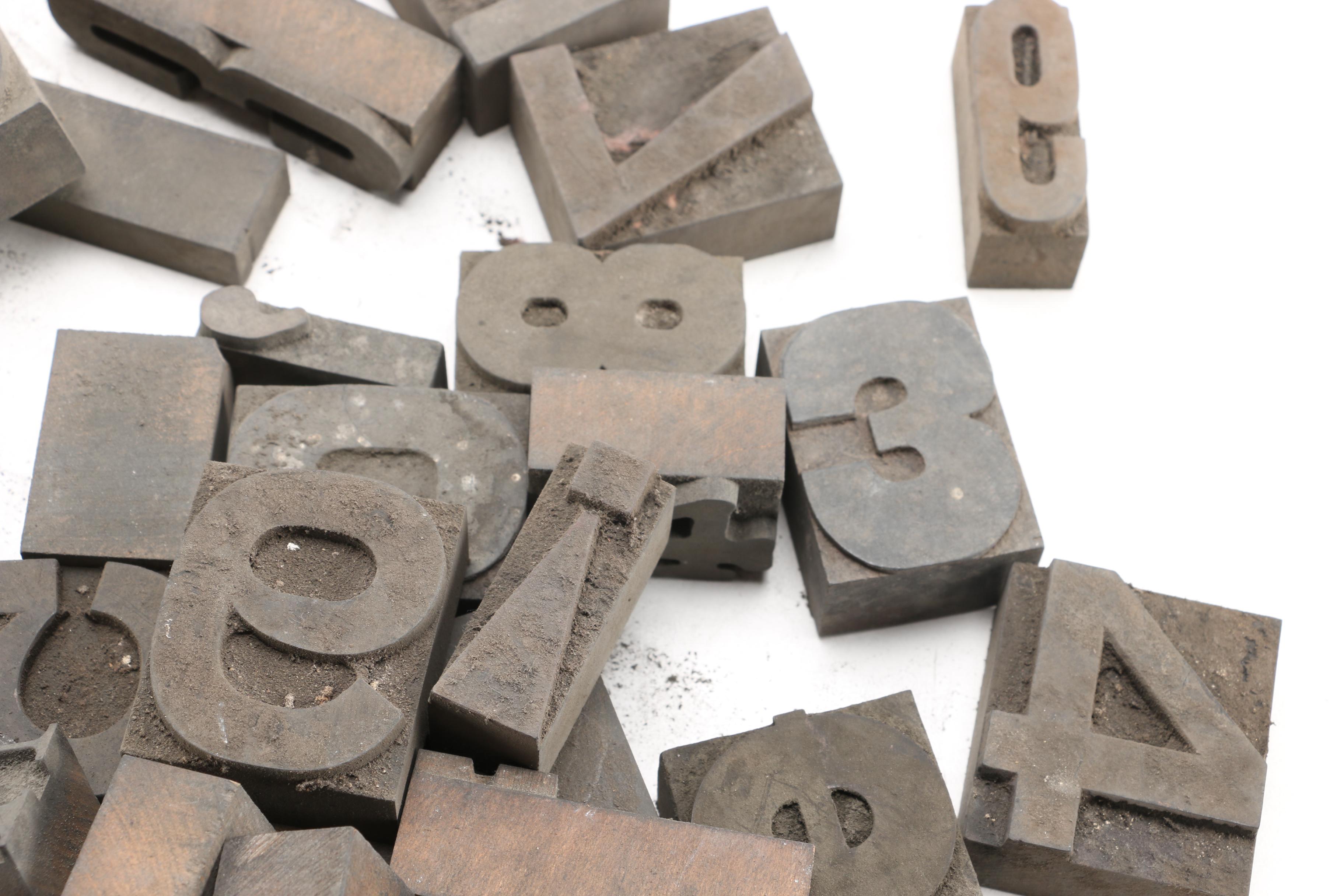 Printing Blocks Featuring Punctuation, Numerals and "The"