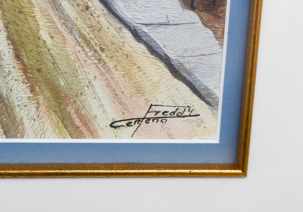 Freddy Centeno Signed Original Gouache Painting