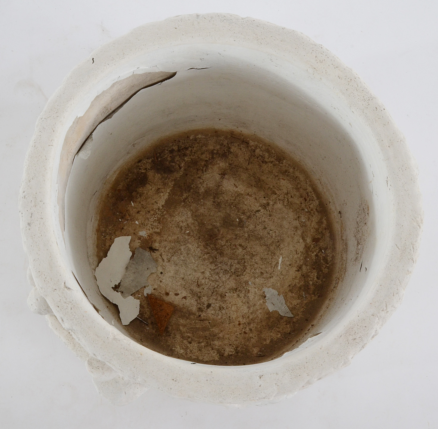 Pair of White Painted Concrete Planters