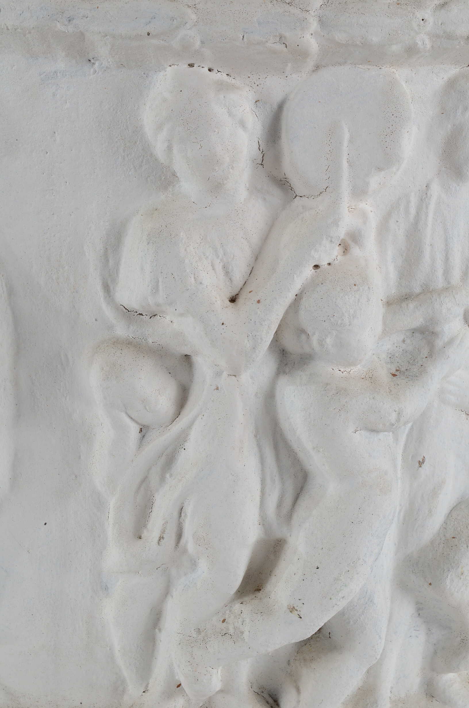 Pair of White Painted Concrete Planters