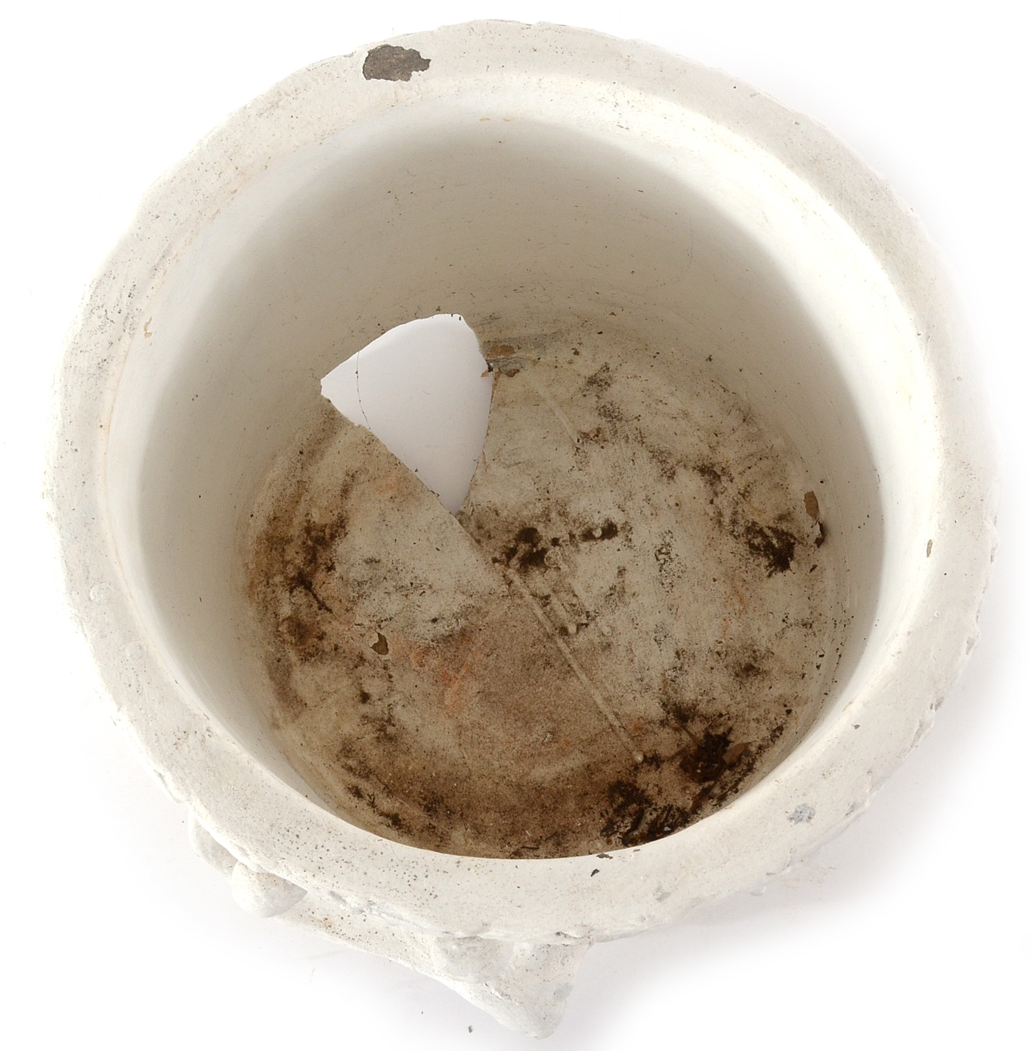 Pair of White Painted Concrete Planters