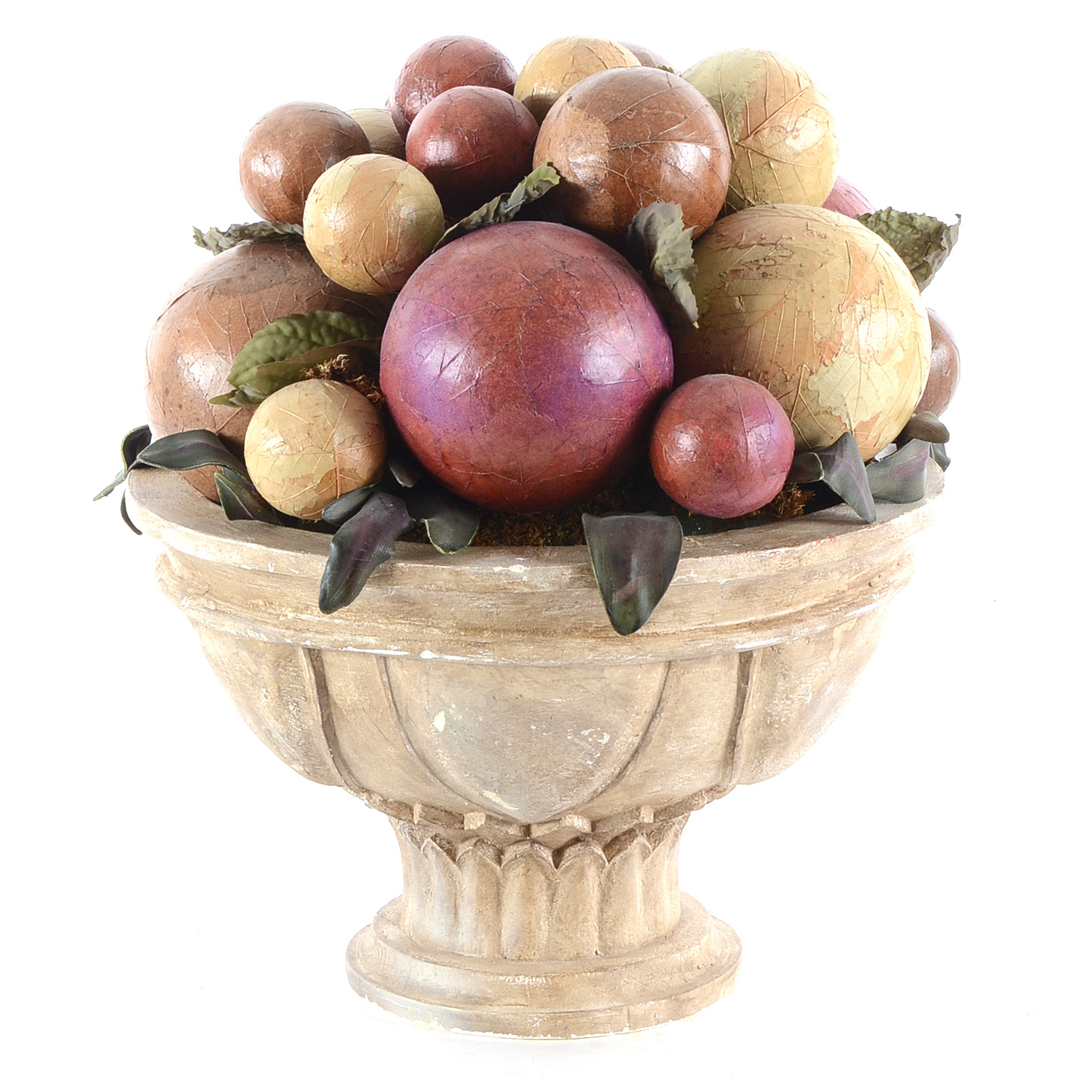 Decorative Fruit Display in Plaster Urn