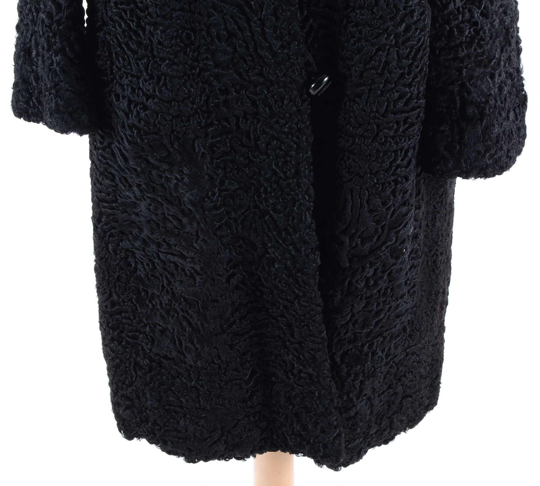 Vintage Persian Lamb Coat with Mink Fur Collar