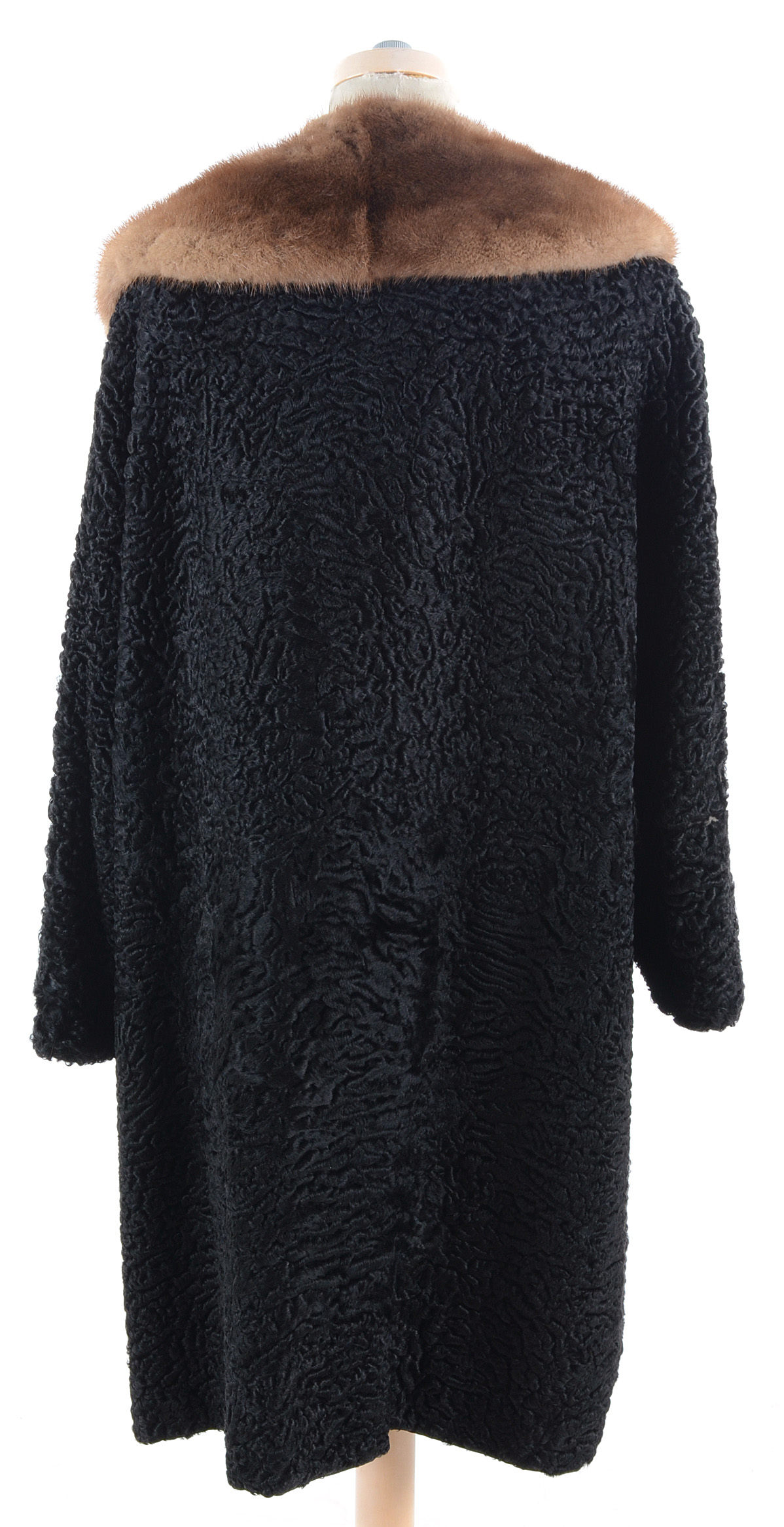 Vintage Persian Lamb Coat with Mink Fur Collar