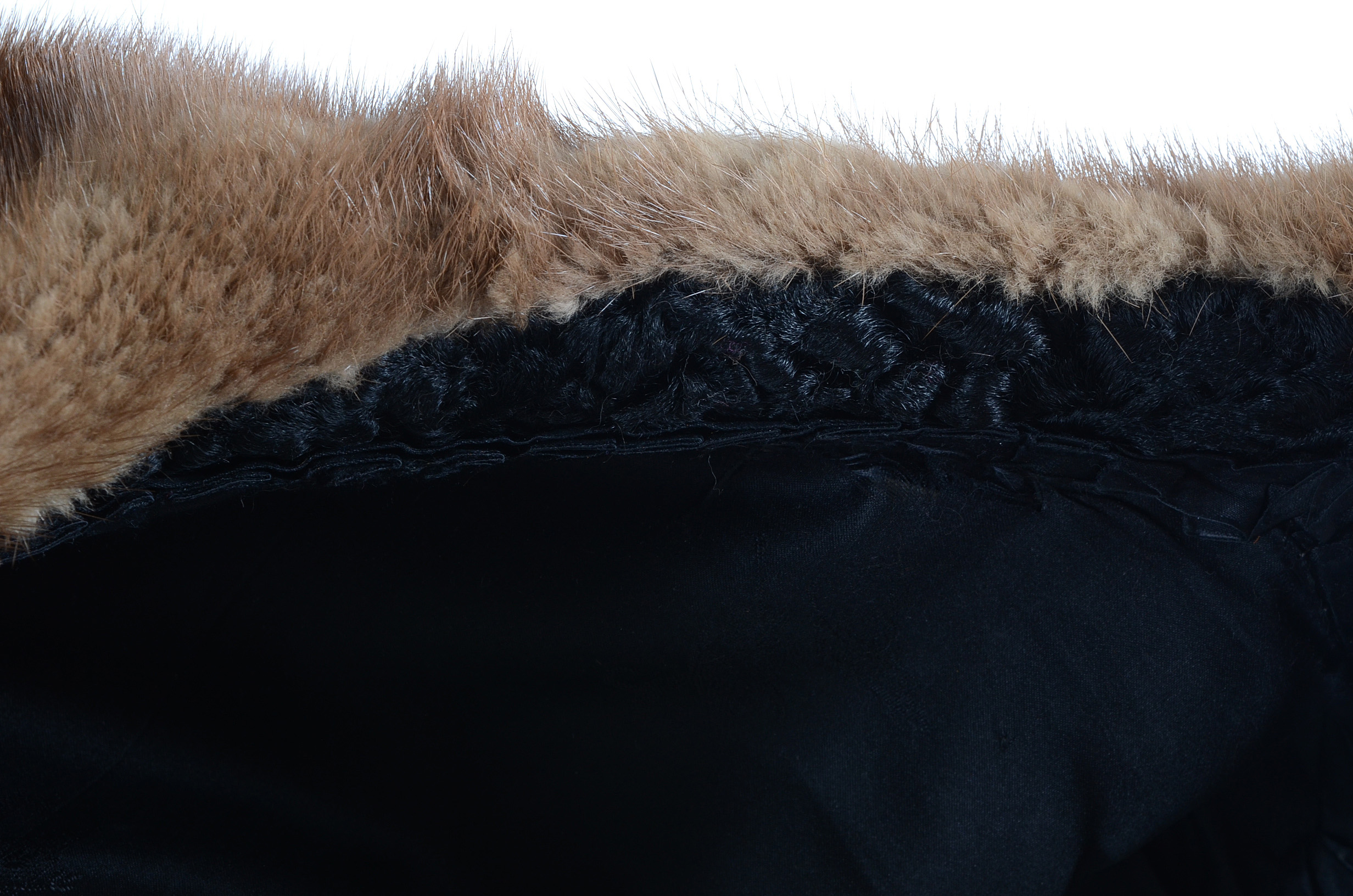 Vintage Persian Lamb Coat with Mink Fur Collar