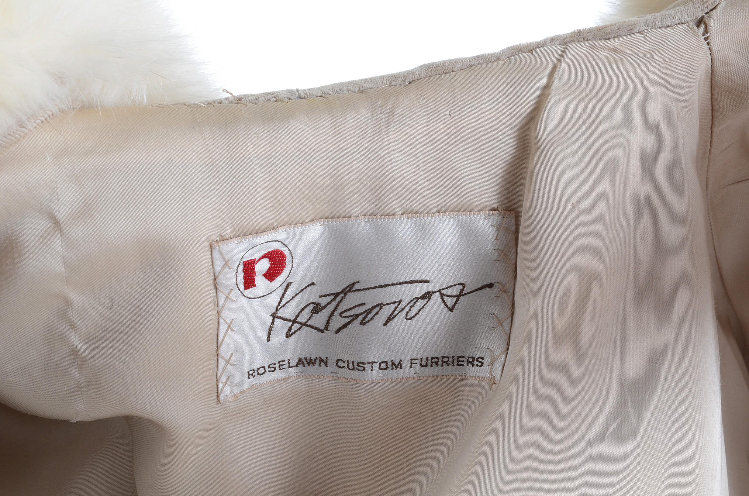 Kotsovos Blonde Mink Jacket with Fox Fur Trimmed Hood