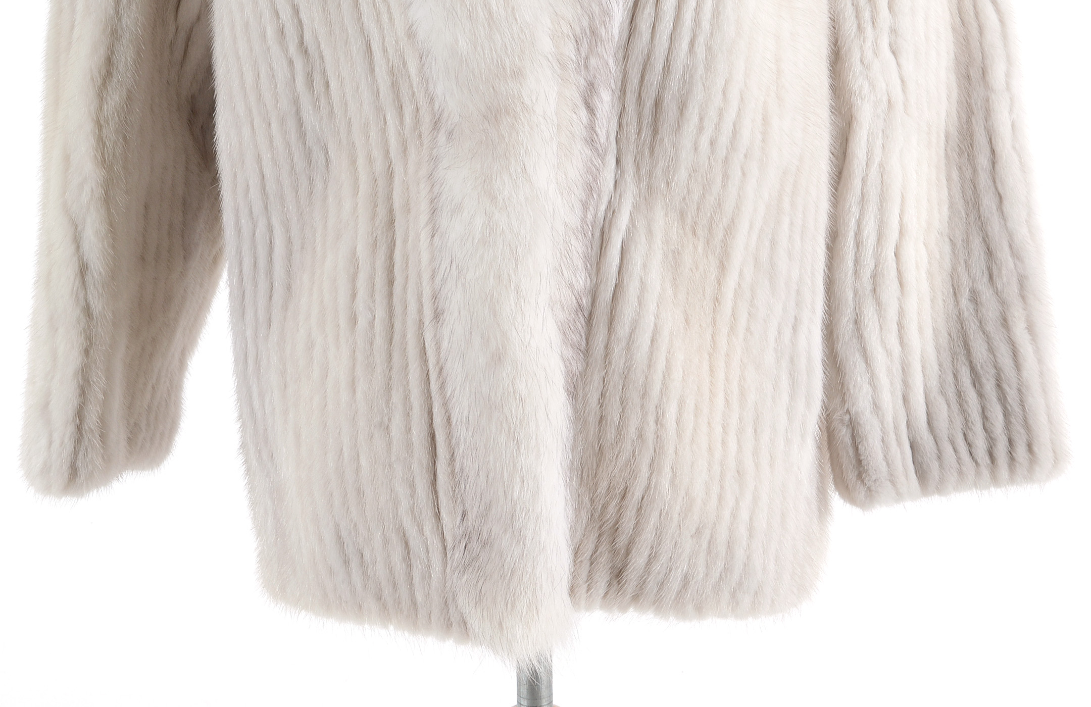 Kotsovos Azurene Mink Fur Coat with Fox Fur Trim